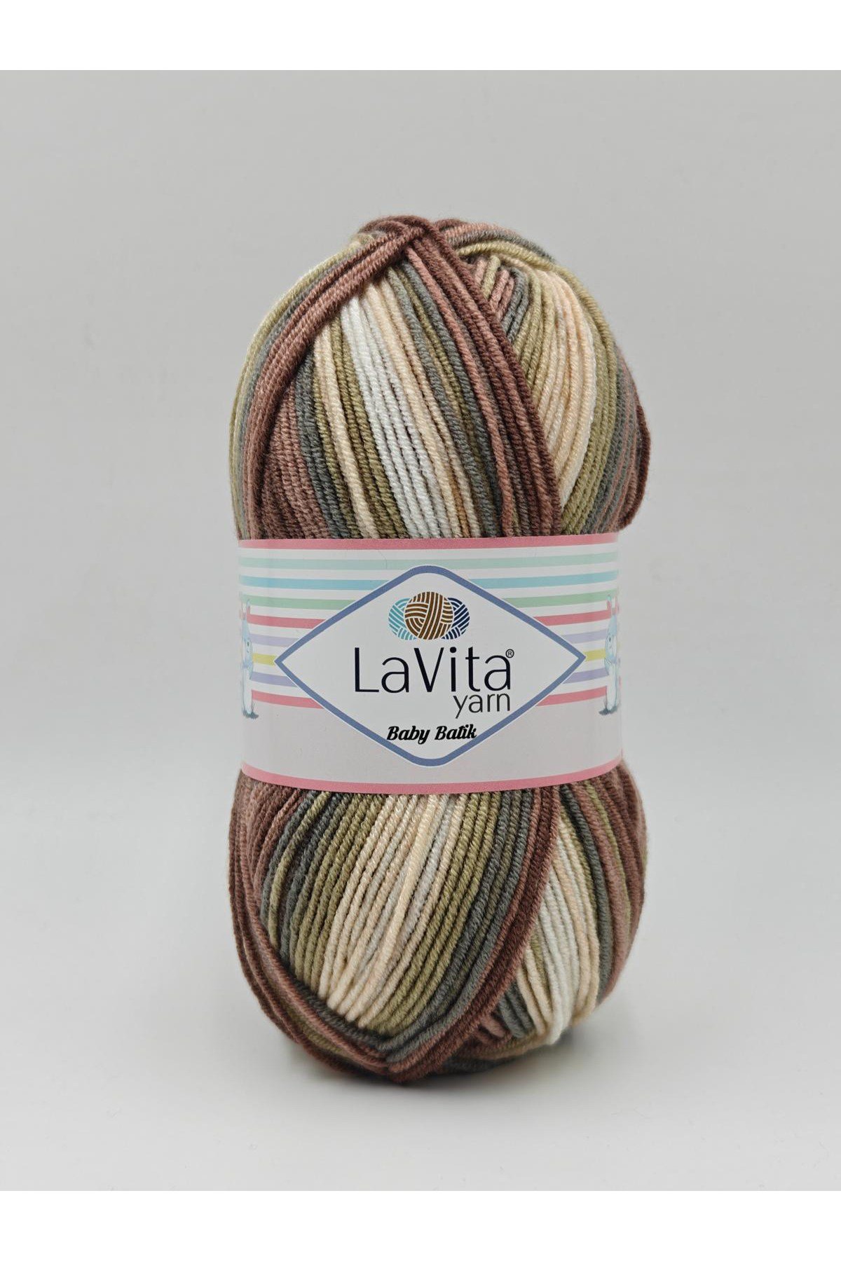 Baby Batik Çok Renkli El Örgü İpi %100 Akrilik 100gr (BY08 MOR YEŞİL)