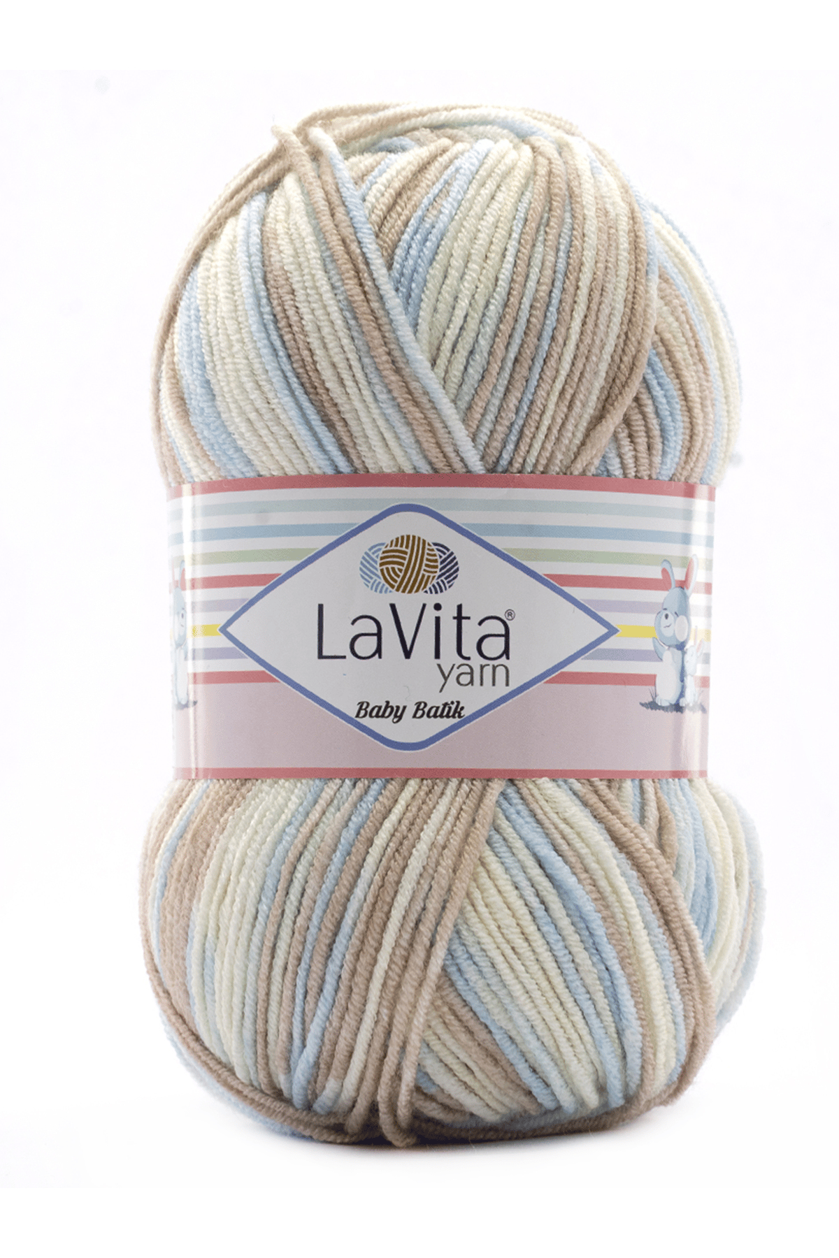 Baby Batik Çok Renkli El Örgü İpi %100 Akrilik 100gr (BY02 MAVİ KAHVE)