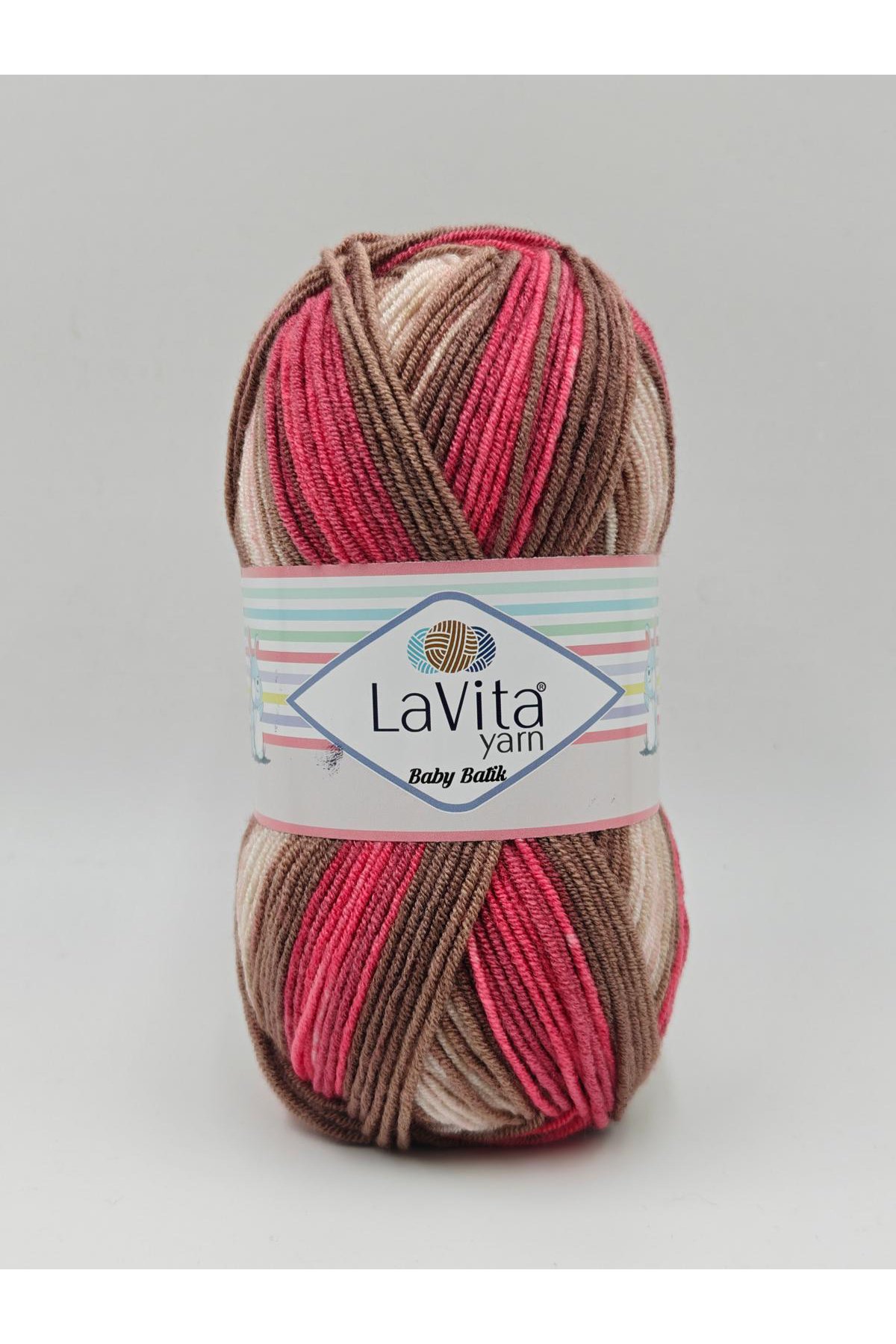 Baby Batik Çok Renkli El Örgü İpi %100 Akrilik 100gr (BY16 VİŞNE KAHVE)