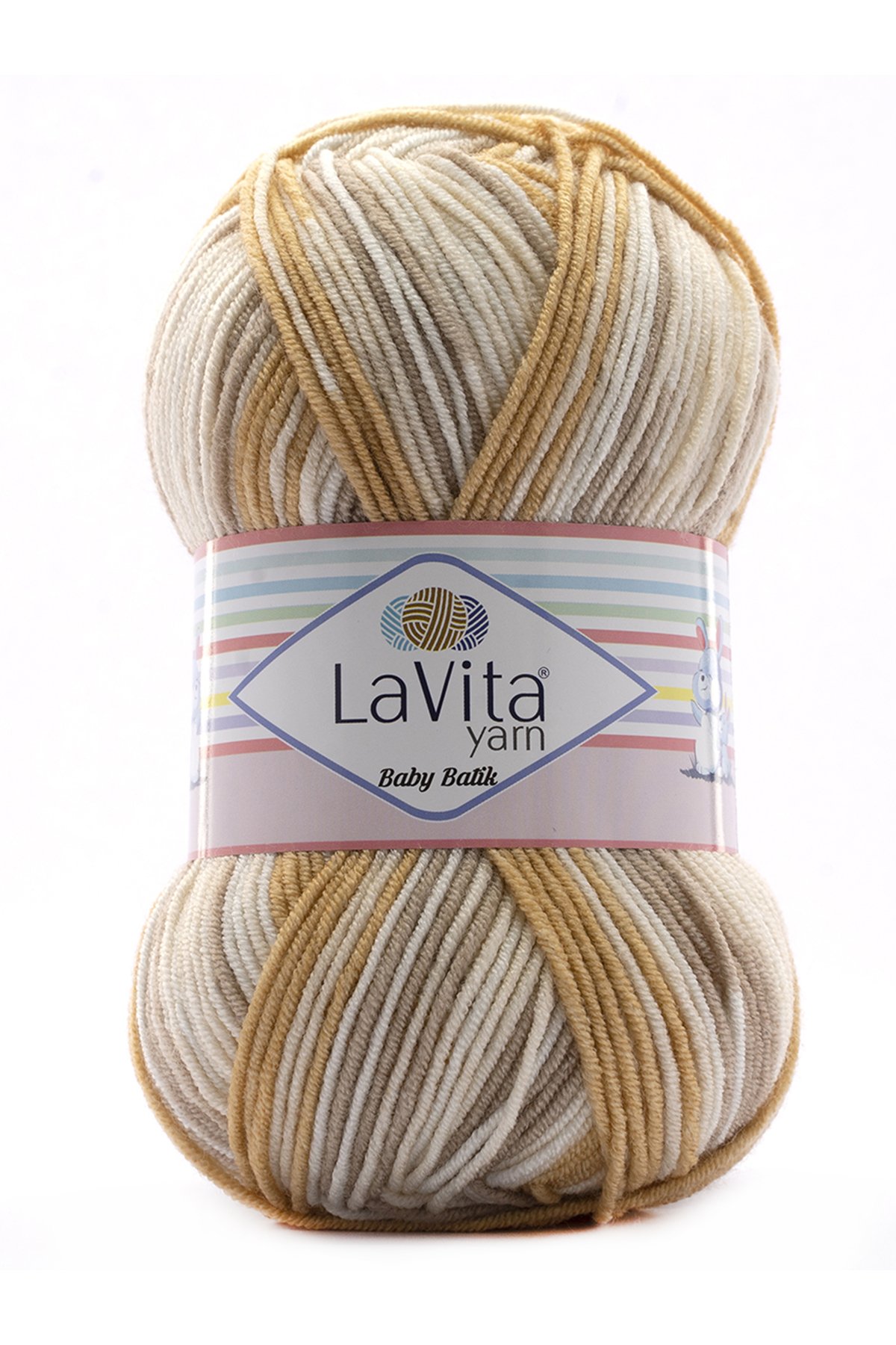 Baby Batik Çok Renkli El Örgü İpi %100 Akrilik 100gr (BY01 KAHVE KREM)
