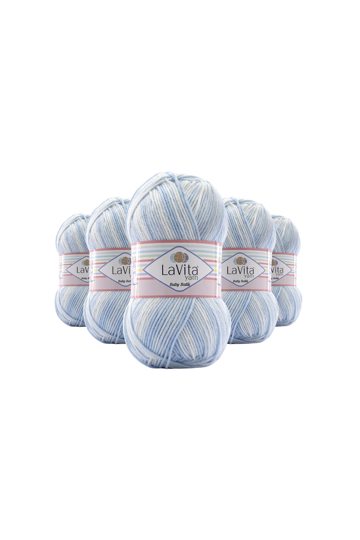 Baby Batik Çok Renkli El Örgü İpi %100 Akrilik 500gr 5 ADET (BY04 TURKUAZ)