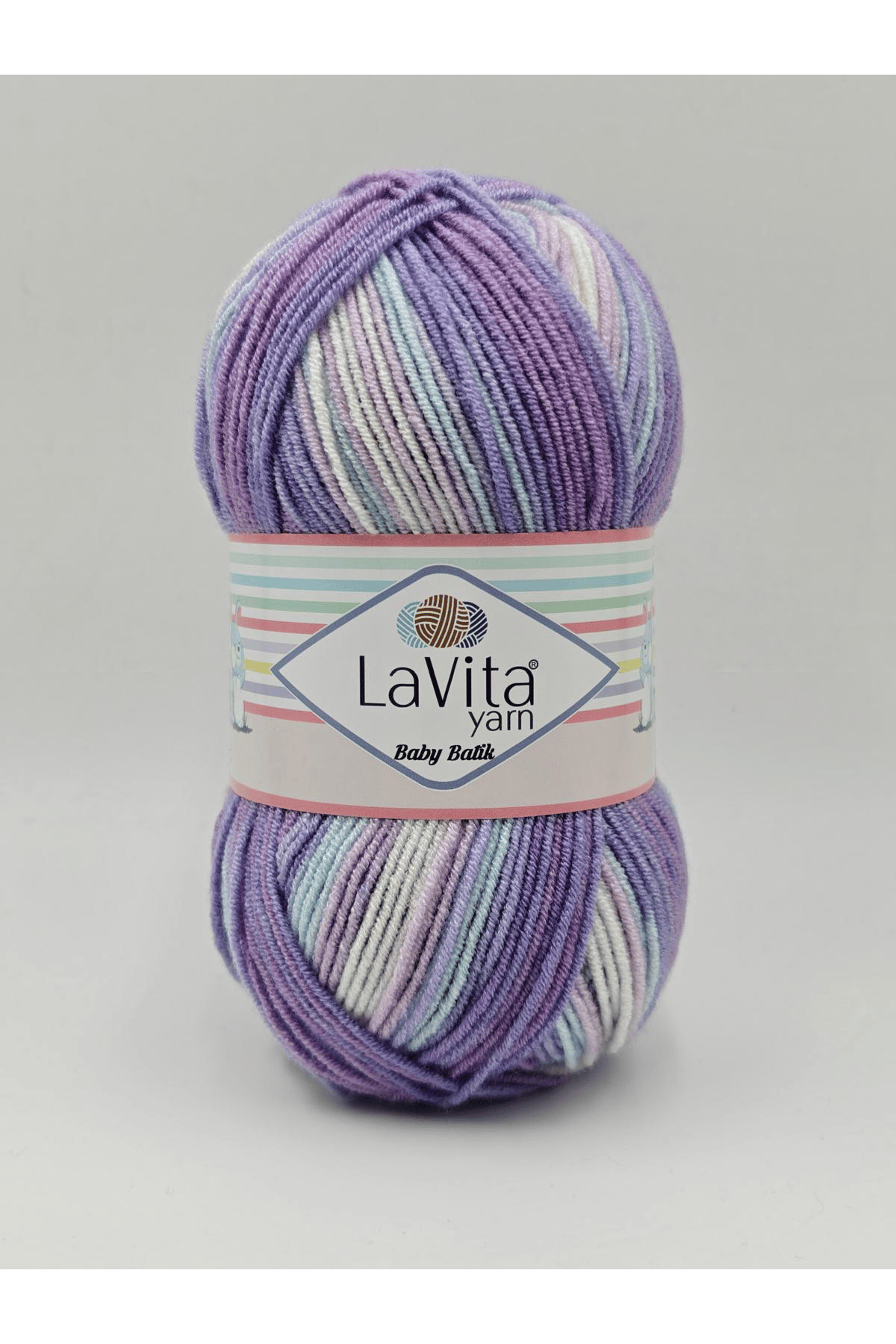 Baby Batik Çok Renkli El Örgü İpi %100 Akrilik 100gr (BY14 MOR LİLA)