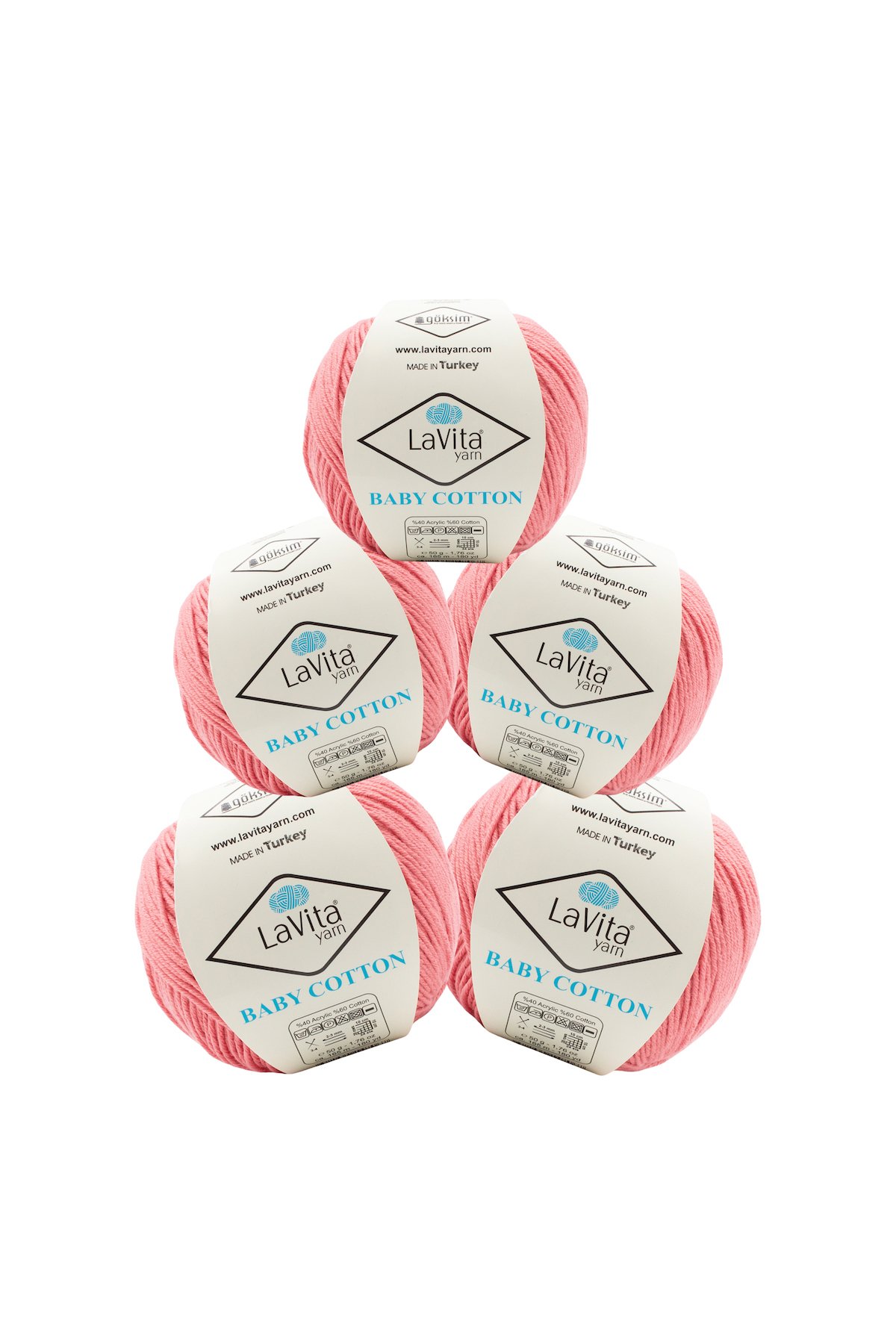 Baby Cotton Amigurumi Ve El Örgü İpi %40 Akrilik %60 Cotton 250gr 5 Adet (4115 Şeker Gül)