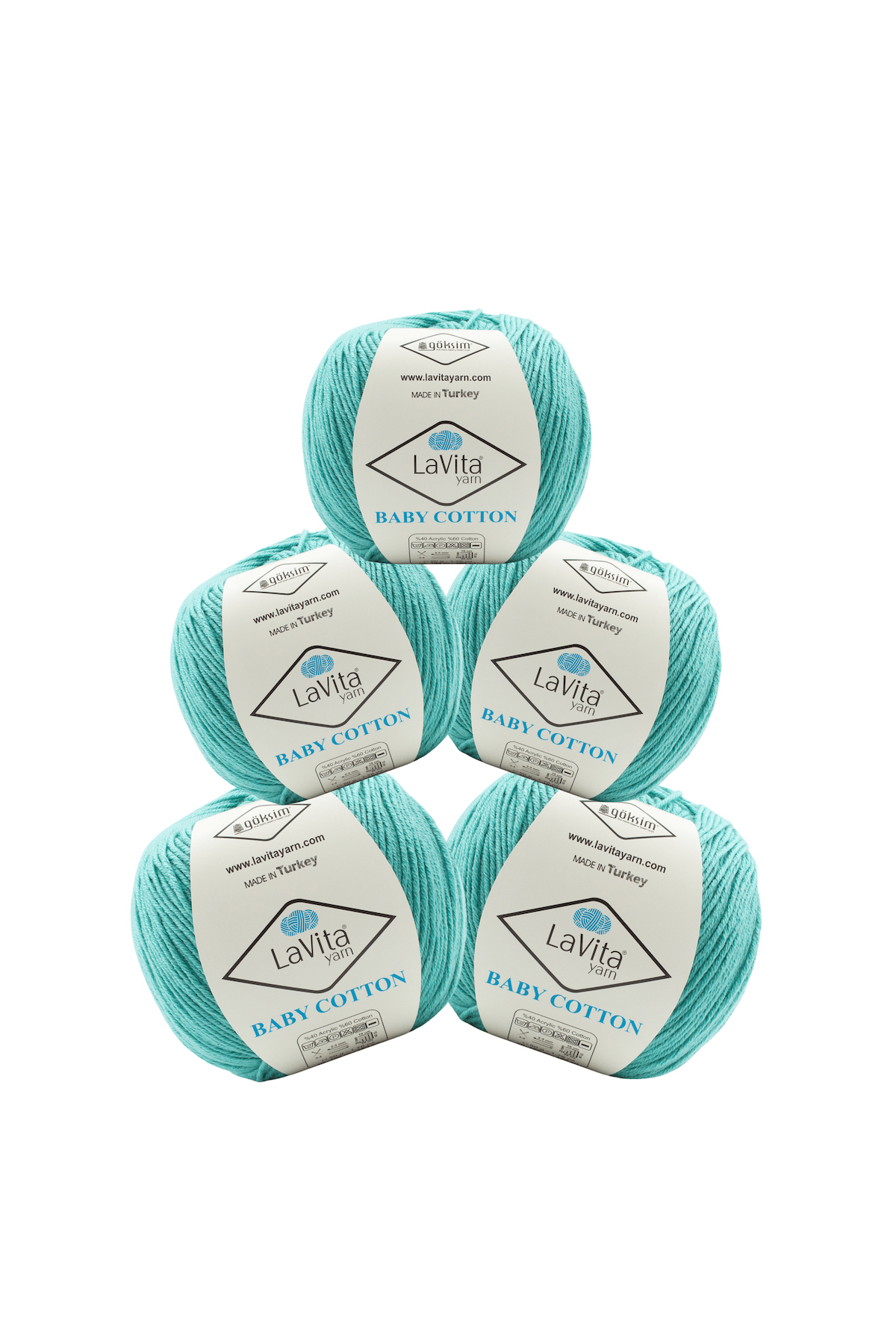 Baby Cotton Amigurumi Ve El Örgü İpi %40 Akrilik %60 Cotton 250gr 5 ADET (5043 ŞEKER TURKUAZ)