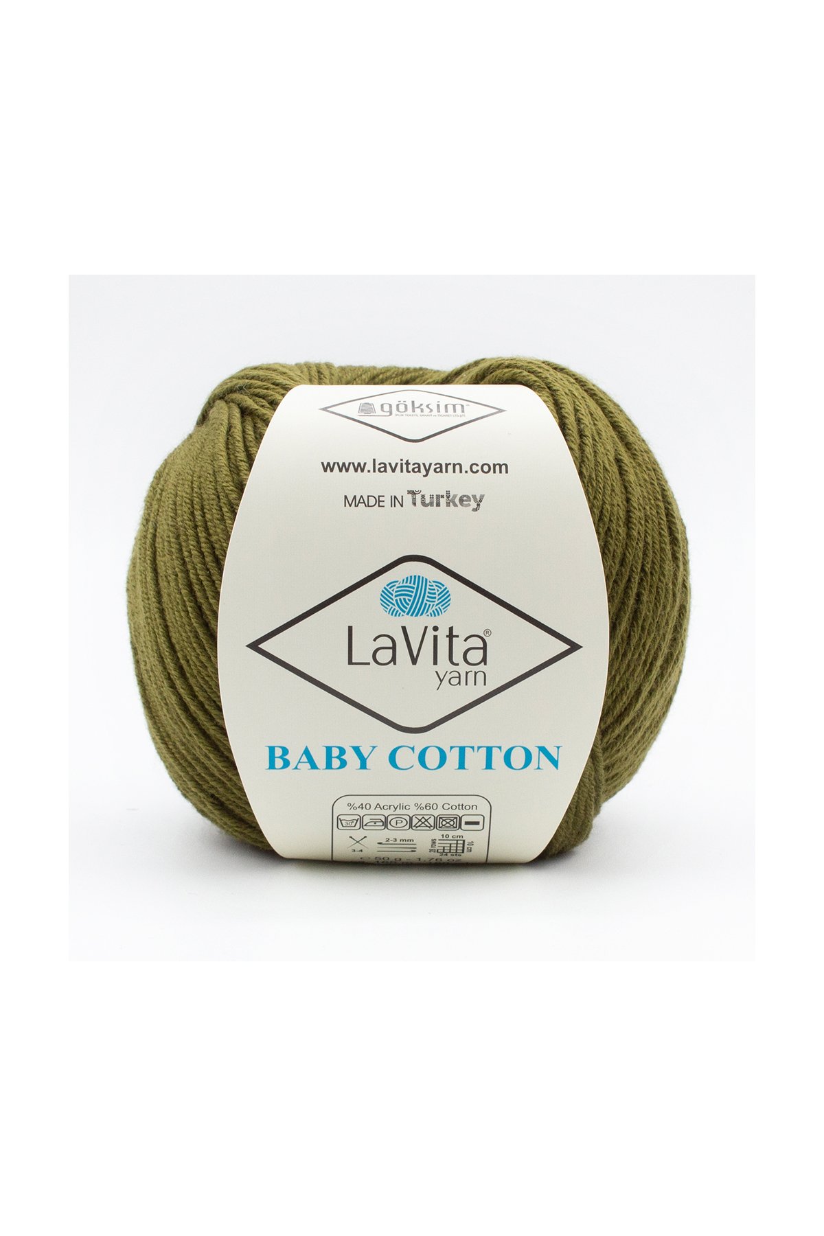 Baby Cotton Amigurumi Ve El Örgü Ipi %40 Akrilik %60 Cotton 50gr (8001 HAKİ)