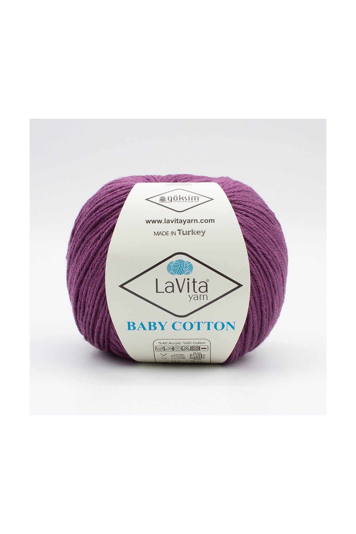 Baby Cotton Amigurumi Ve El Örgü Ipi %40 Akrilik %60 Cotton 50gr (5102 SOLUK LİLA)