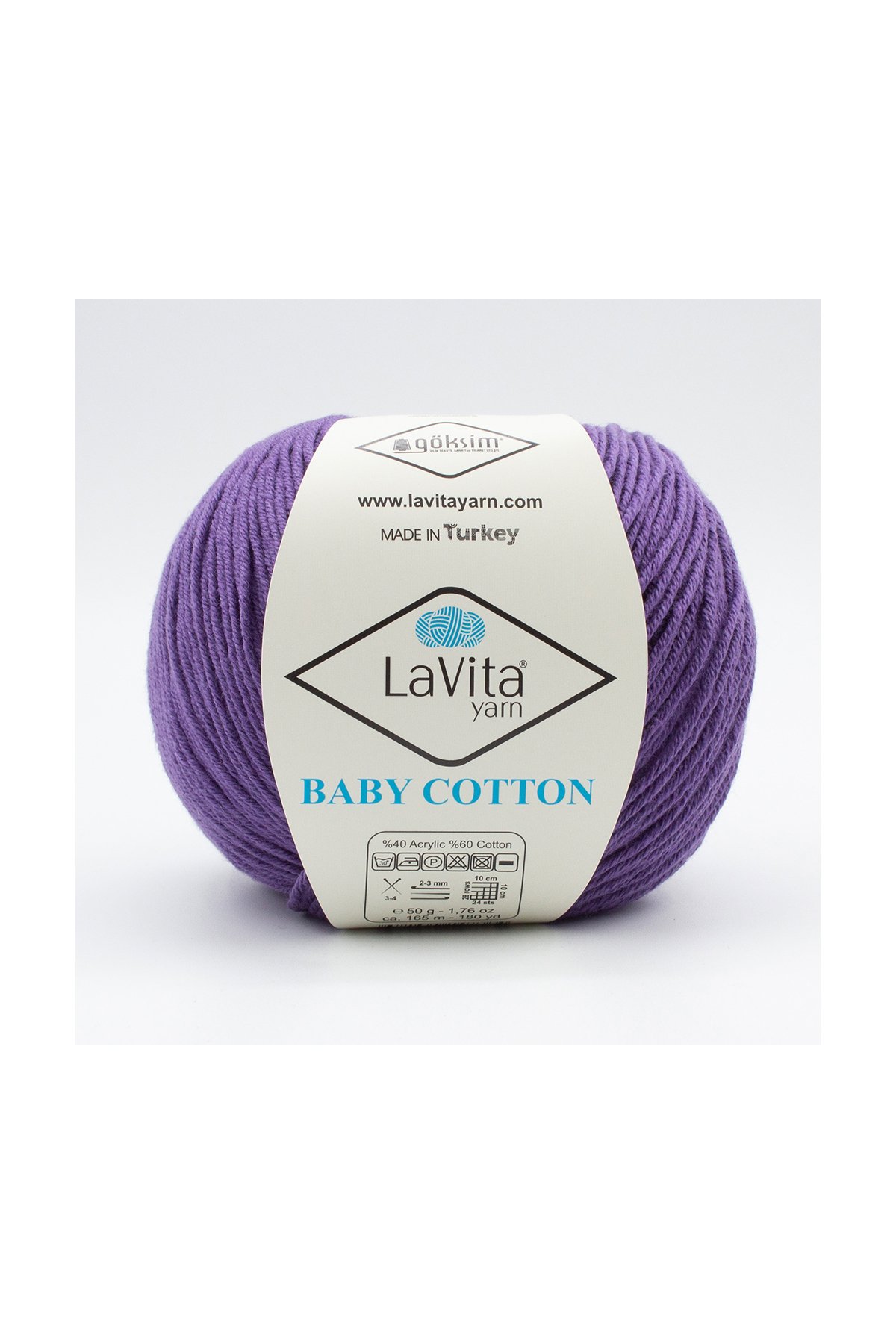 Baby Cotton Amigurumi Ve El Örgü Ipi %40 Akrilik %60 Cotton 50gr (5107 LAVANTA MOR)