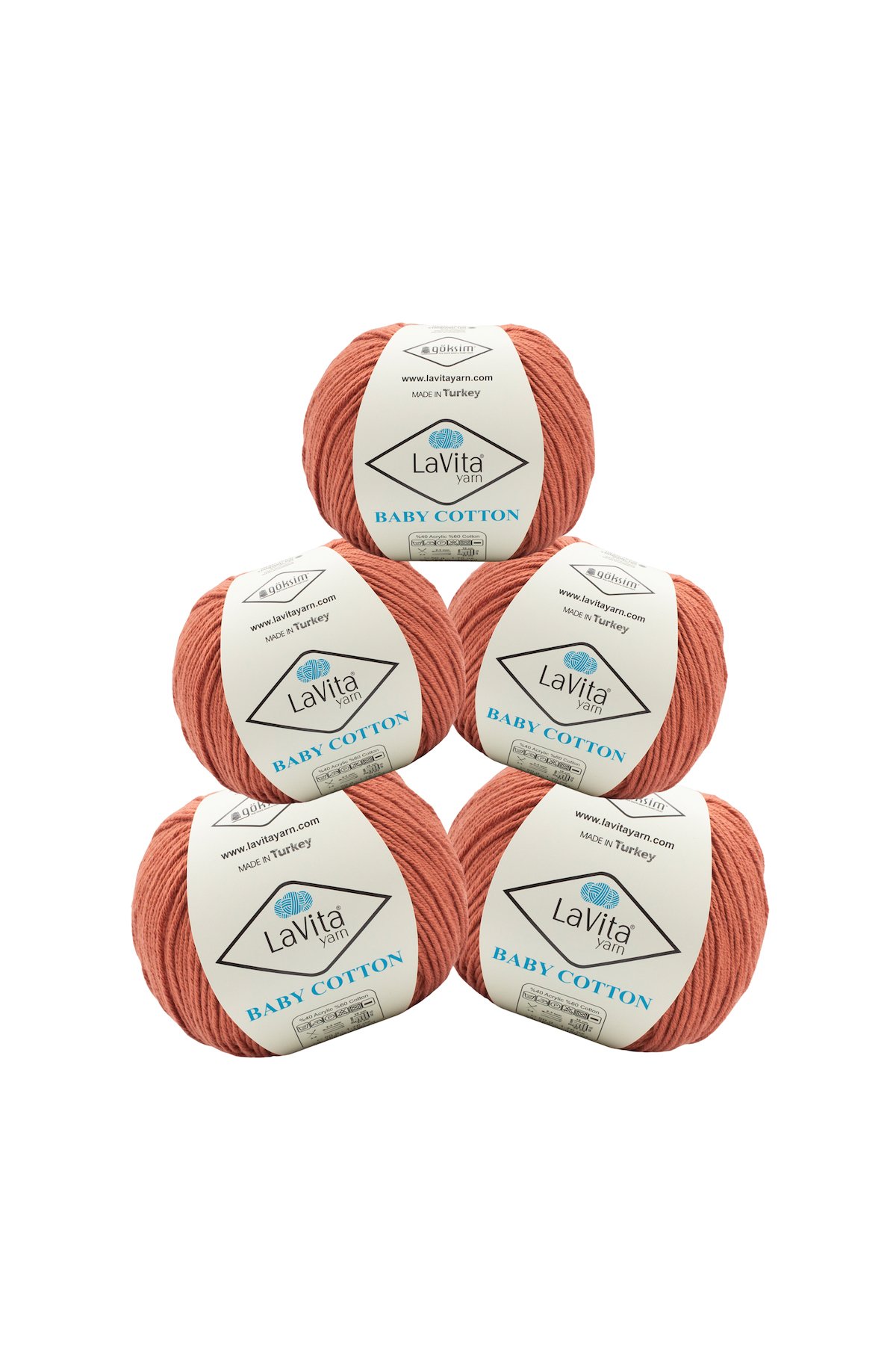 Baby Cotton Amigurumi Ve El Örgü İpi %40 Akrilik %60 Cotton 250gr 5 ADET (3107 AÇIK KİREMİT)