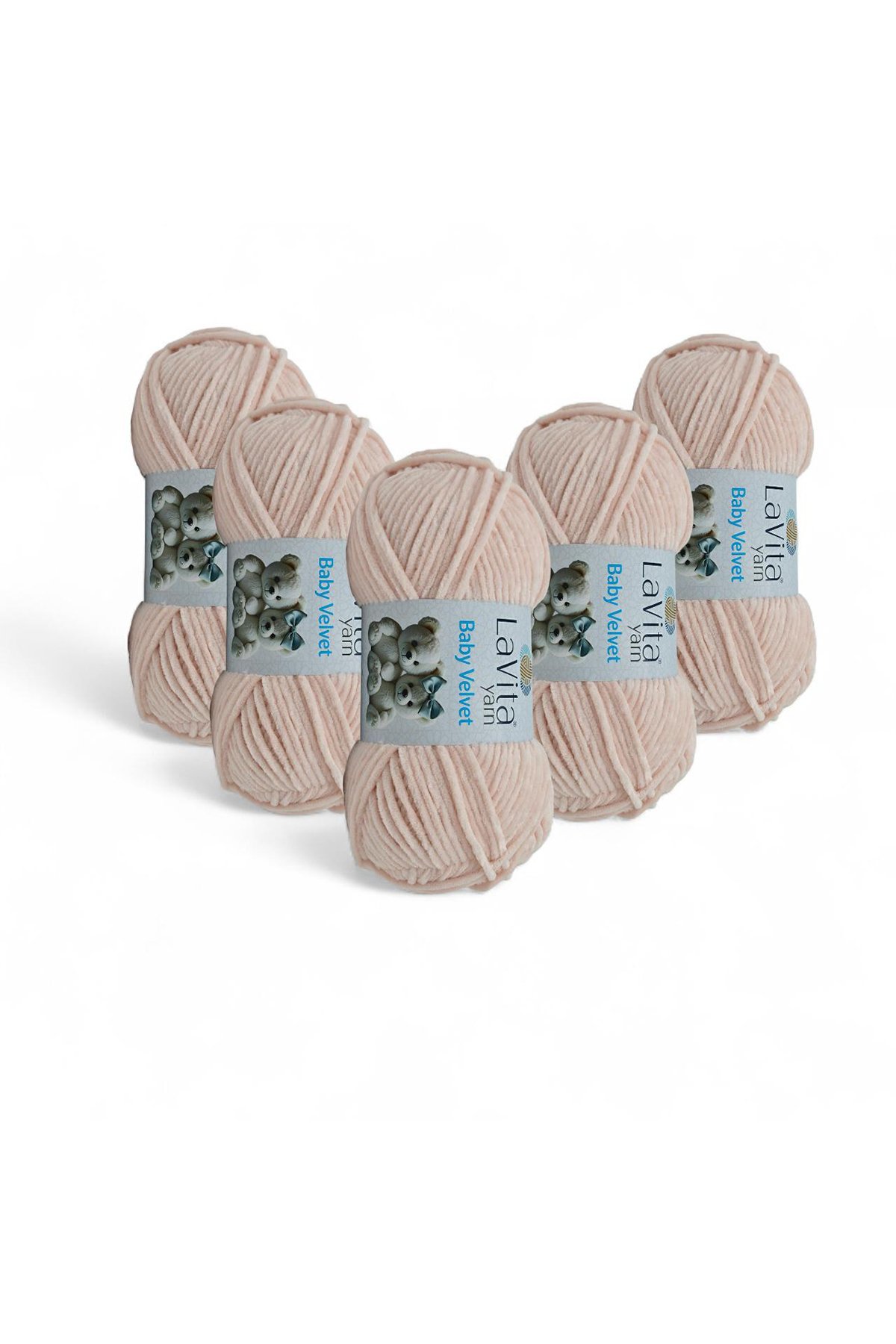 Baby Velvet Kadife El Örgü İpi %100 Polyester 500gr 5 ADET (4141 AÇIK PUDRA)