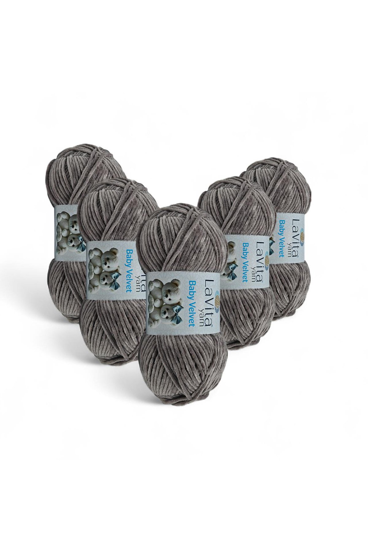 Baby Velvet Kadife El Örgü İpi %100 Polyester 500gr 5 ADET (6001 GRİ)