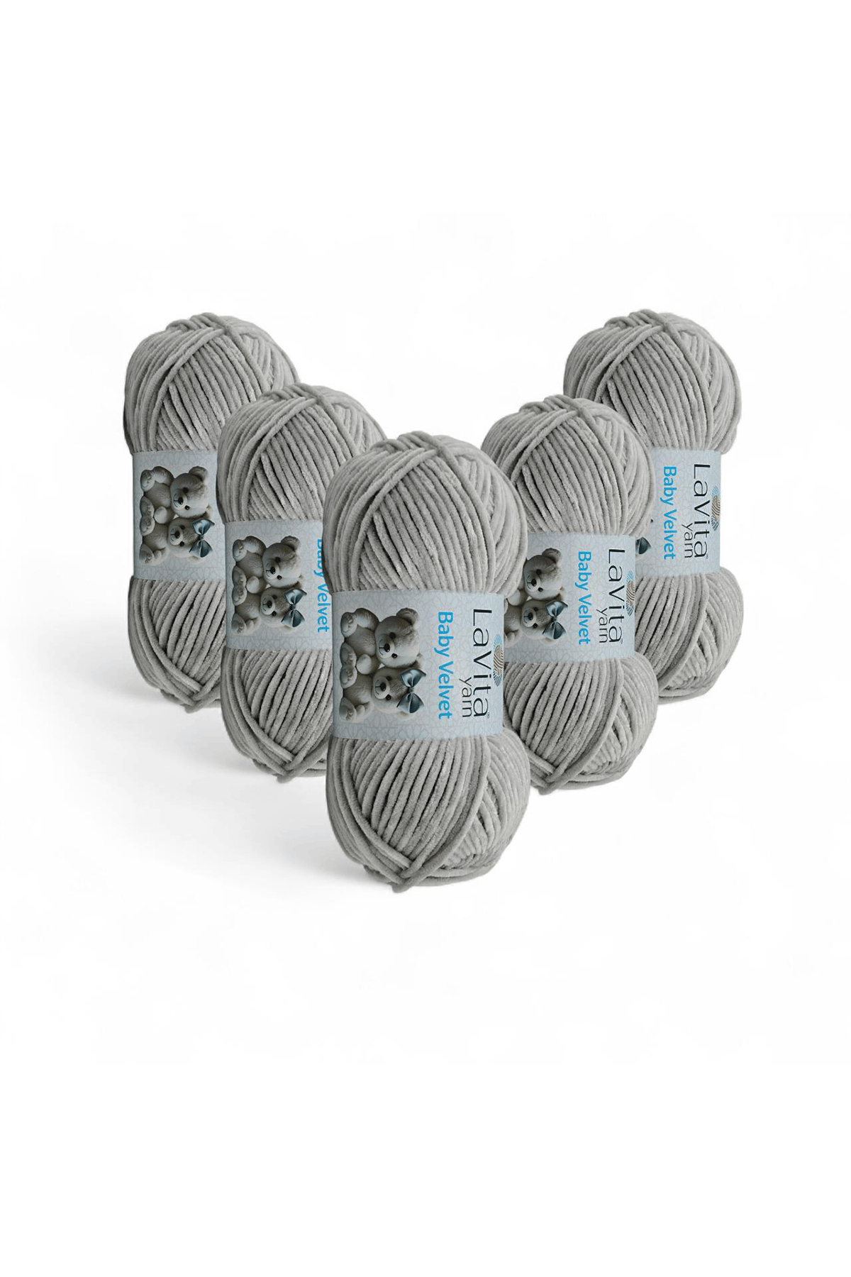 Baby Velvet Kadife El Örgü İpi %100 Polyester 500gr 5 ADET (6013 GRİ)