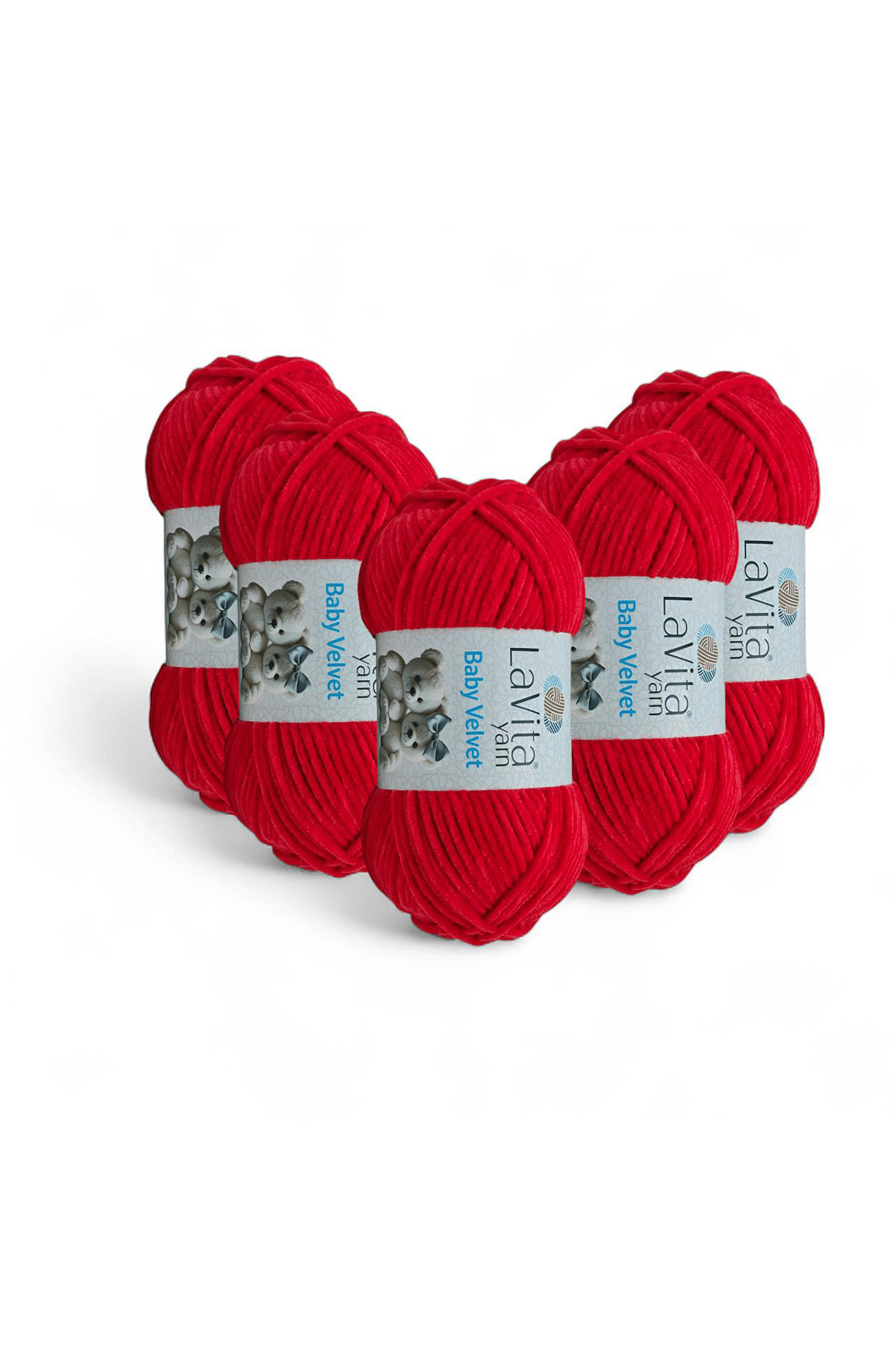 Baby Velvet Kadife El Örgü İpi %100 Polyester 500gr 5 ADET (2313 NAR)