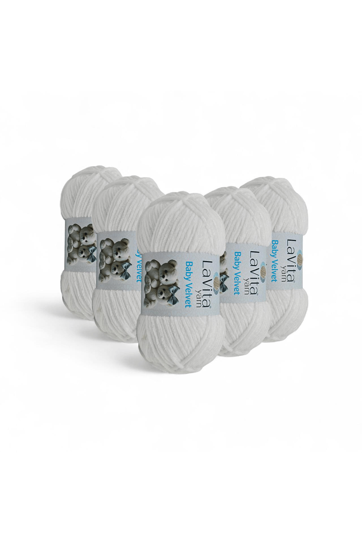 Baby Velvet Kadife El Örgü İpi %100 Polyester 500gr 5 ADET (1002 OPTİK)