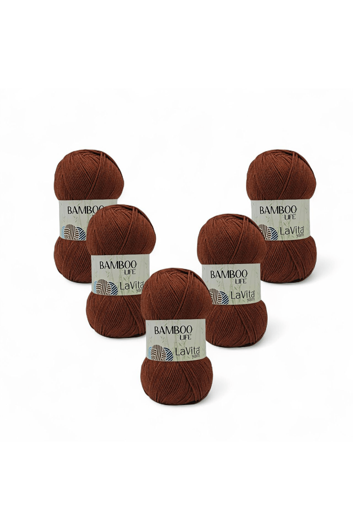 Bamboo Life El Örgü Ipi %50 Bambu %50 Akrilik 500gr 5 Adet (7230 KAHVE)