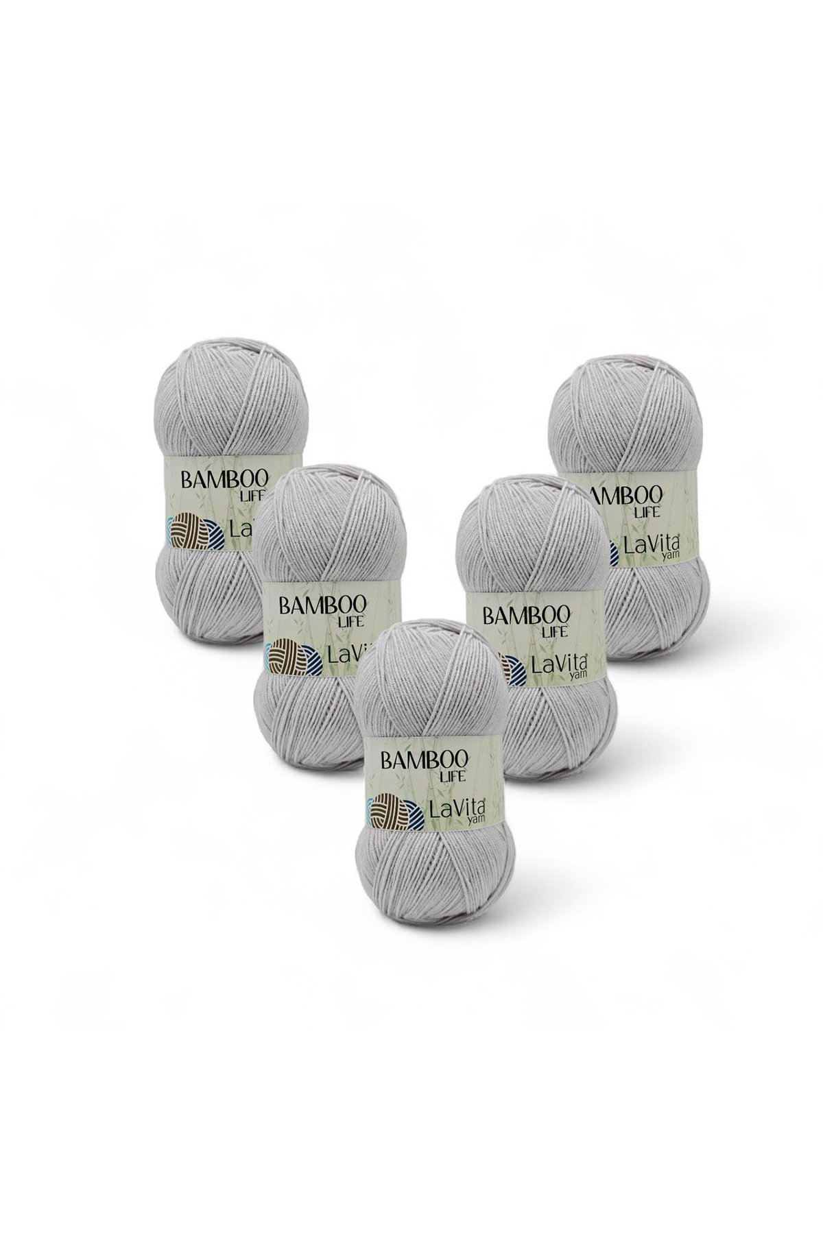 Bamboo Life El Örgü İpi %50 Bambu %50 Akrilik 500gr 5 ADET (6040 AÇIK GRİ)