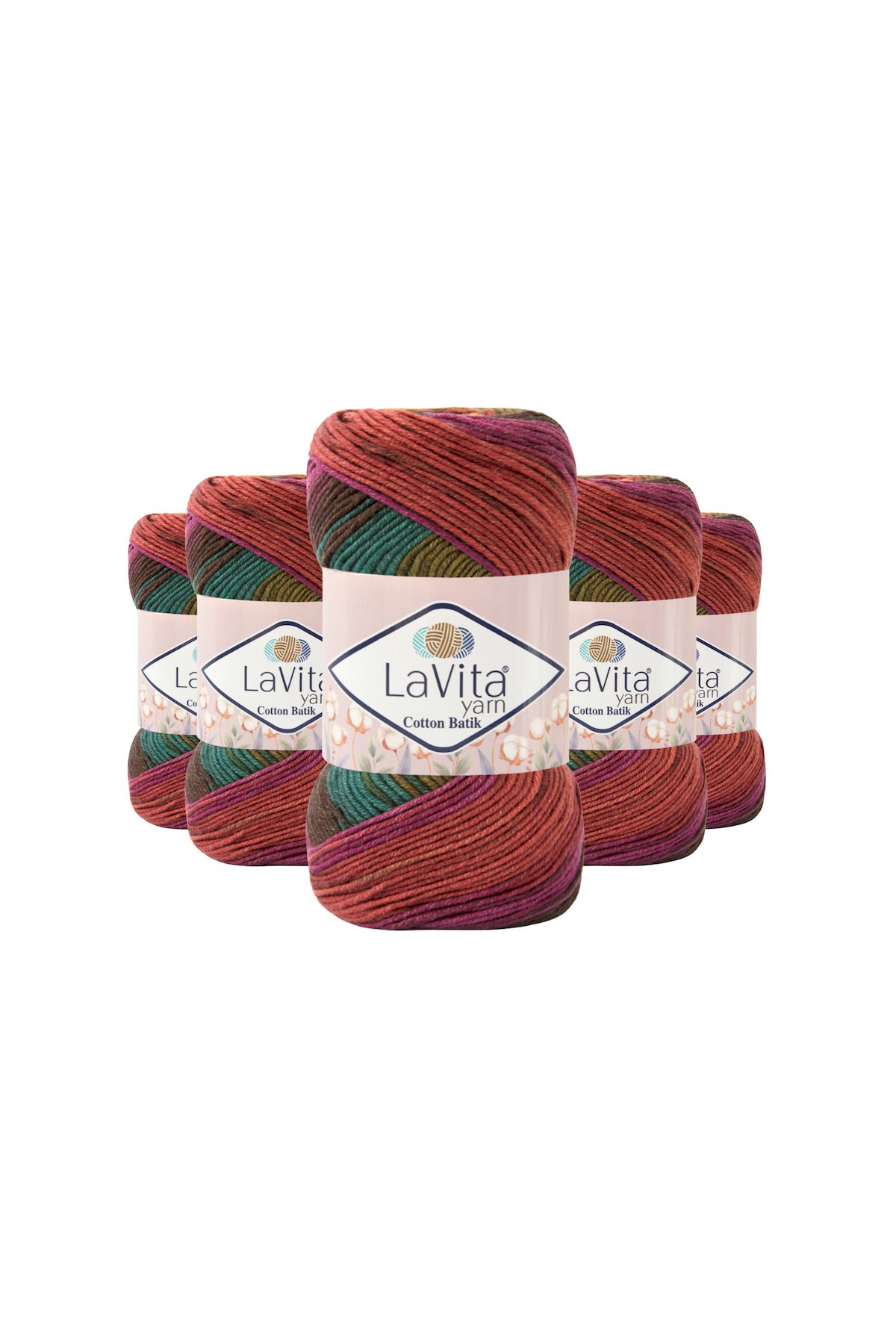 Cotton Batik El Örgü İpi %60 Pamuk %40 Akrilik 500gr 5 ADET (CB10 VİYANA)