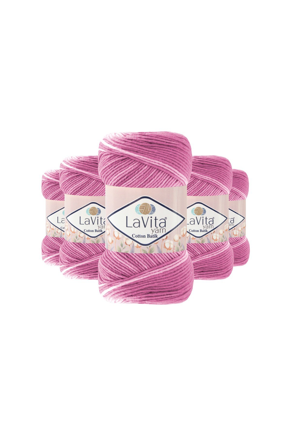 Cotton Batik El Örgü İpi %60 Pamuk %40 Akrilik 500gr 5 ADET (CB18 YASEMİN)