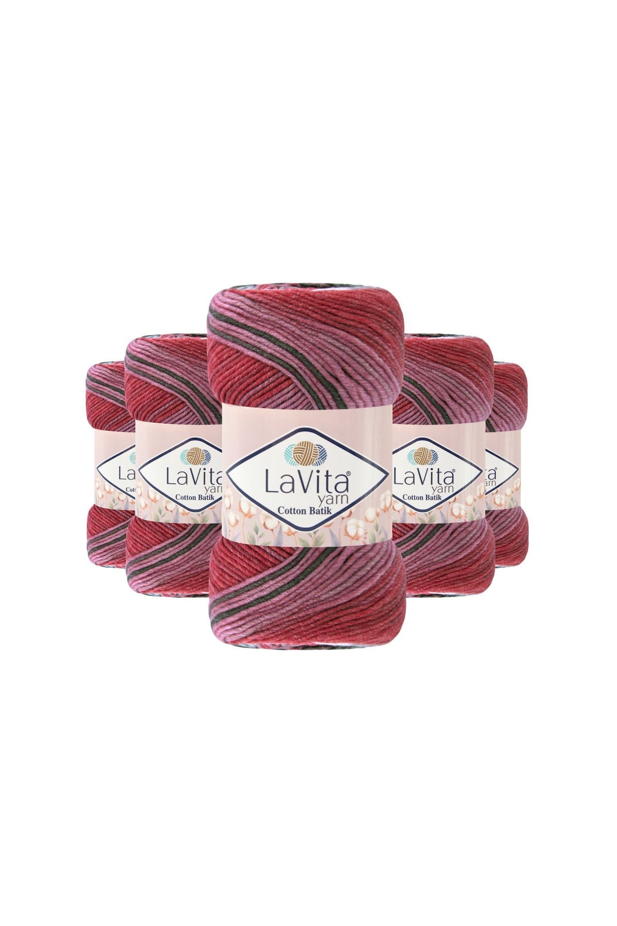 Cotton Batik El Örgü İpi %60 Pamuk %40 Akrilik 500gr 5 ADET (CB08 PETUNYA)