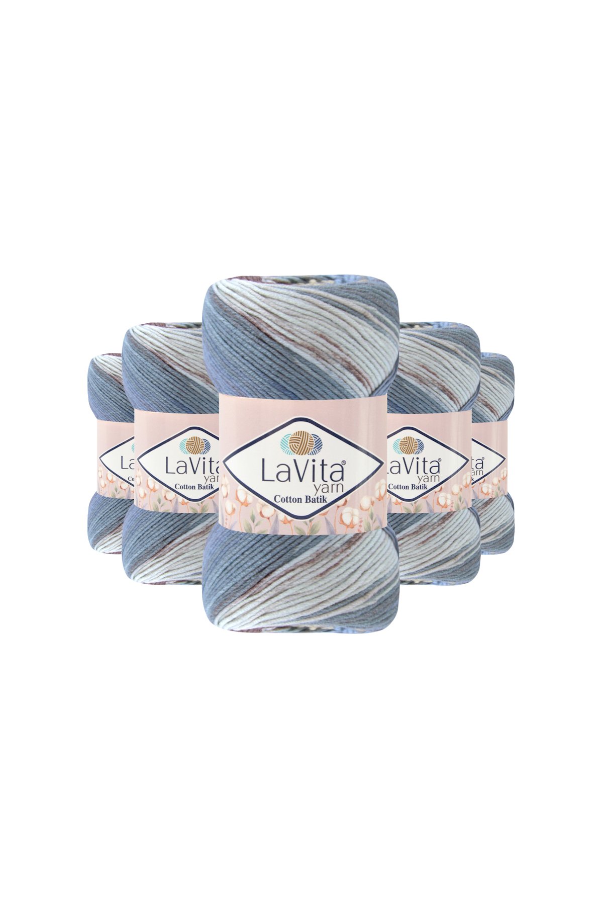 Cotton Batik El Örgü İpi %60 Pamuk %40 Akrilik 500gr 5 ADET (CB14 SARDUNYA)