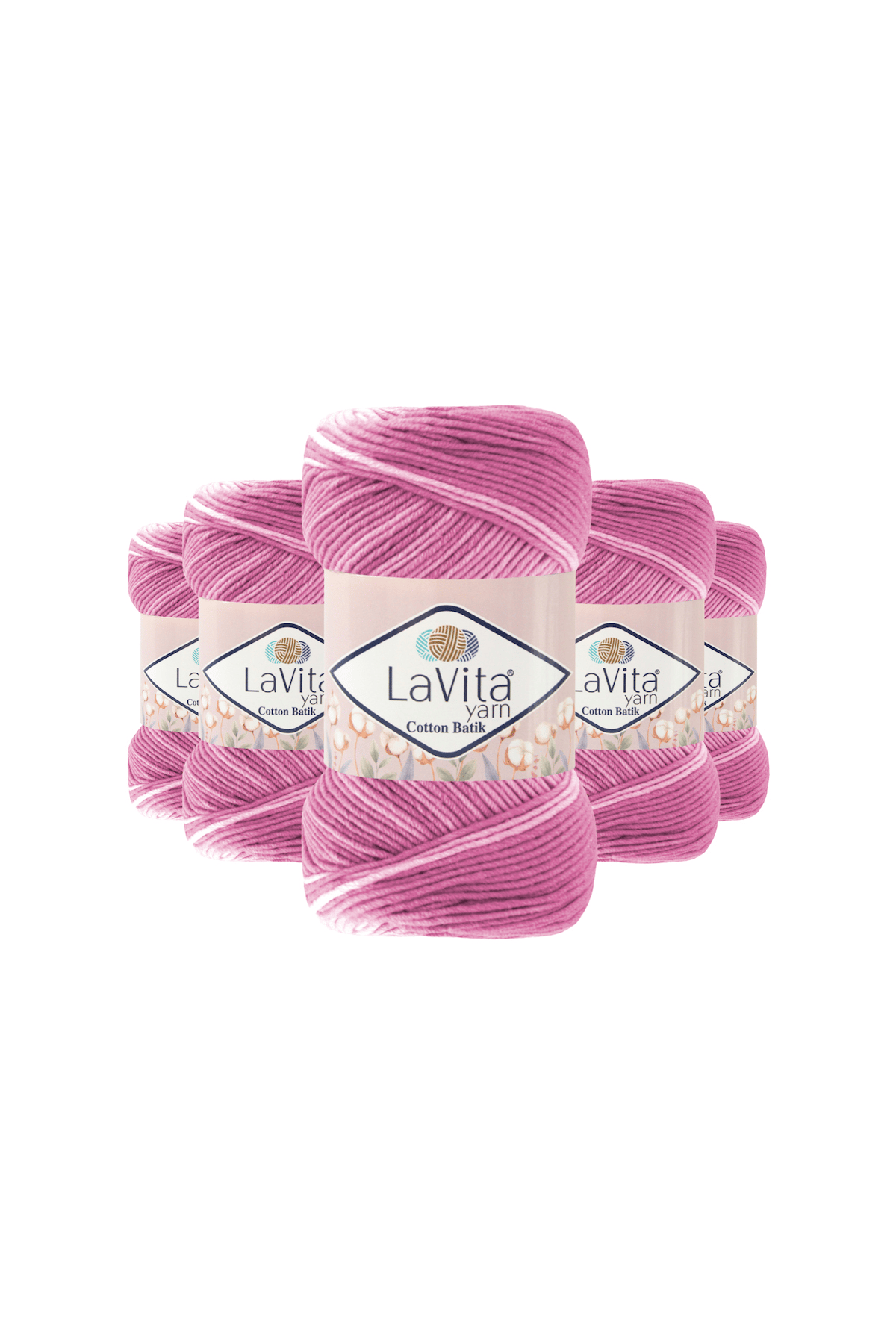 Cotton Batik El Örgü İpi %60 Pamuk %40 Akrilik 500gr 5 ADET (CB22 KARANFİL)
