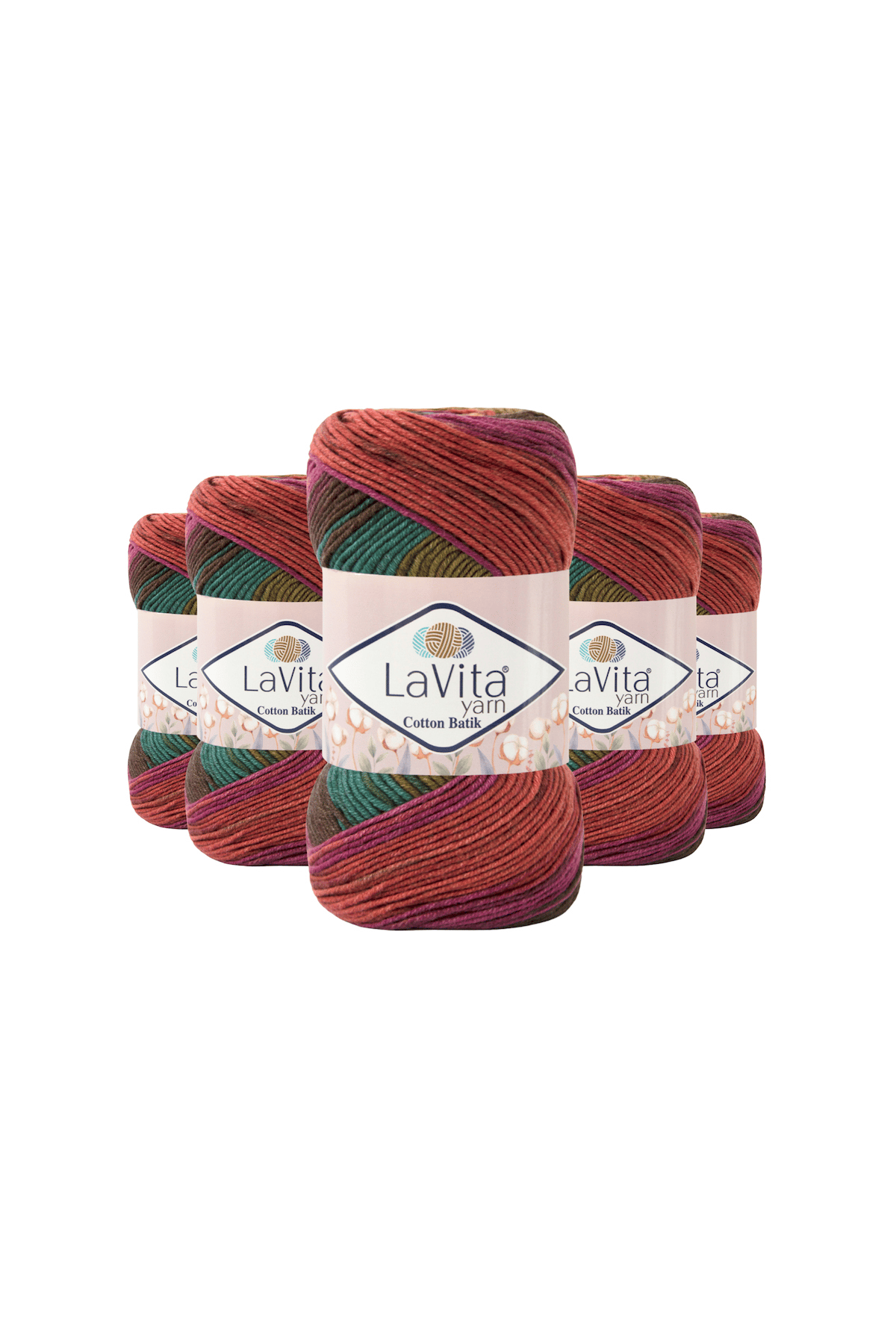 Cotton Batik El Örgü İpi %60 Pamuk %40 Akrilik 500gr 5 ADET (CB10 VİYANA)