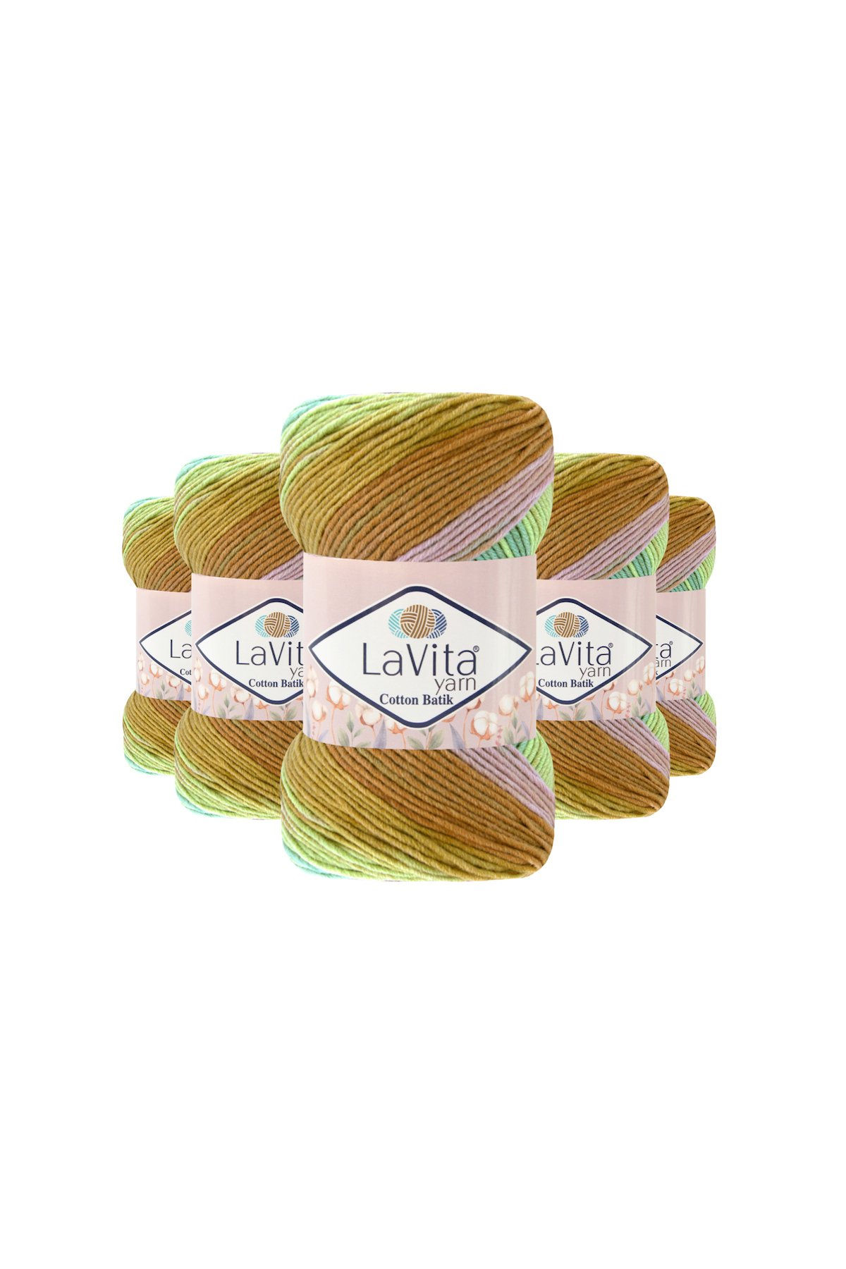 Cotton Batik El Örgü İpi %60 Pamuk %40 Akrilik 500gr 5 ADET (CB02 AÇELYA)