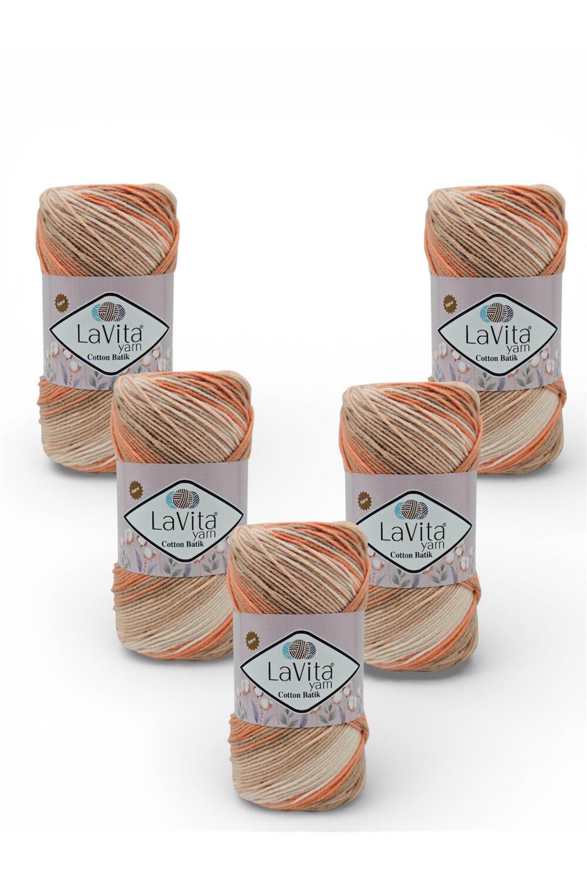 Cotton Batik El Örgü İpi %60 Pamuk %40 Akrilik 500gr 5 ADET (CB19 NERGİS)