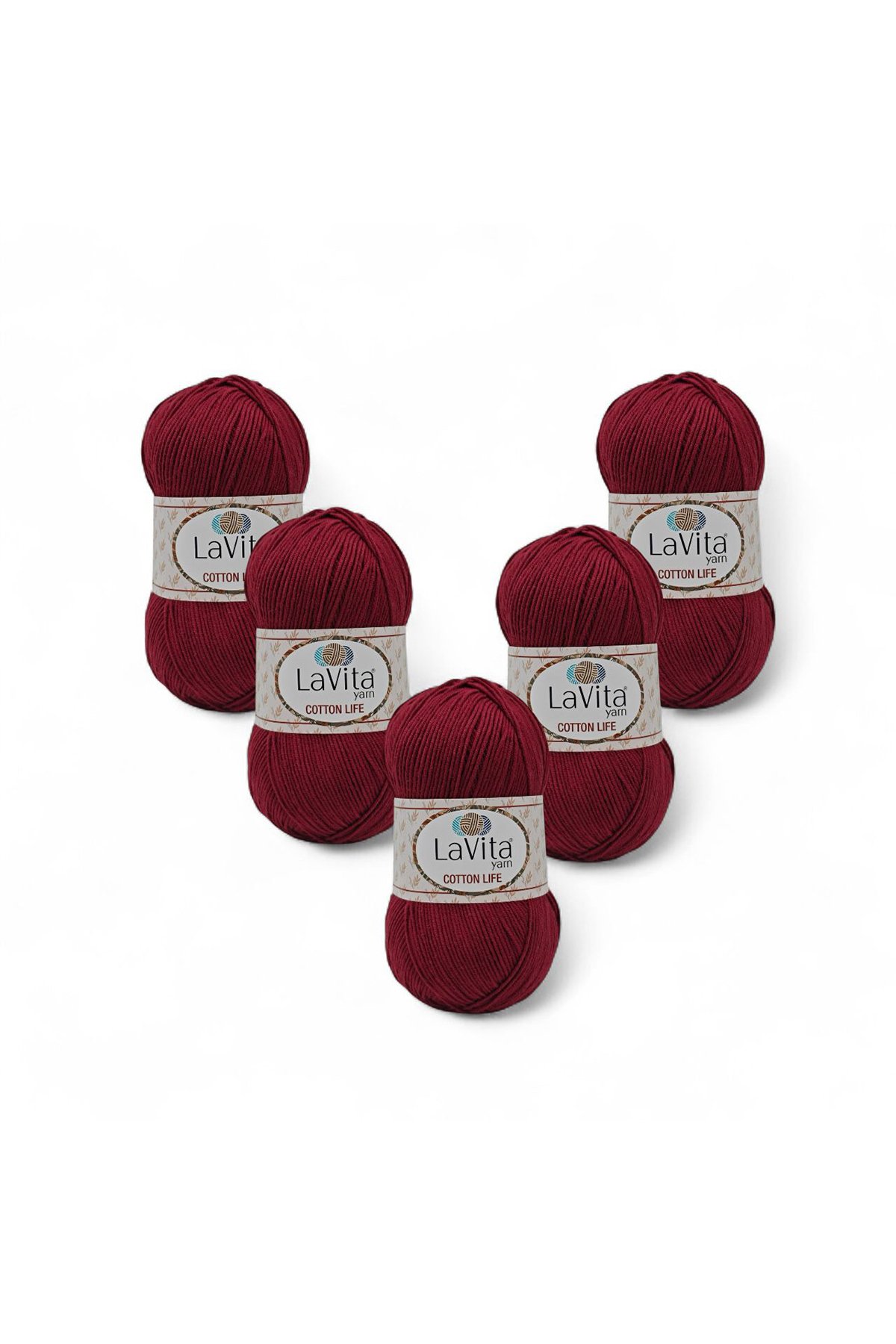 Cotton Life El Örgü İpi %50 Pamuk %50 Akrilik 500gr 5 Adet (3216 Bordo)