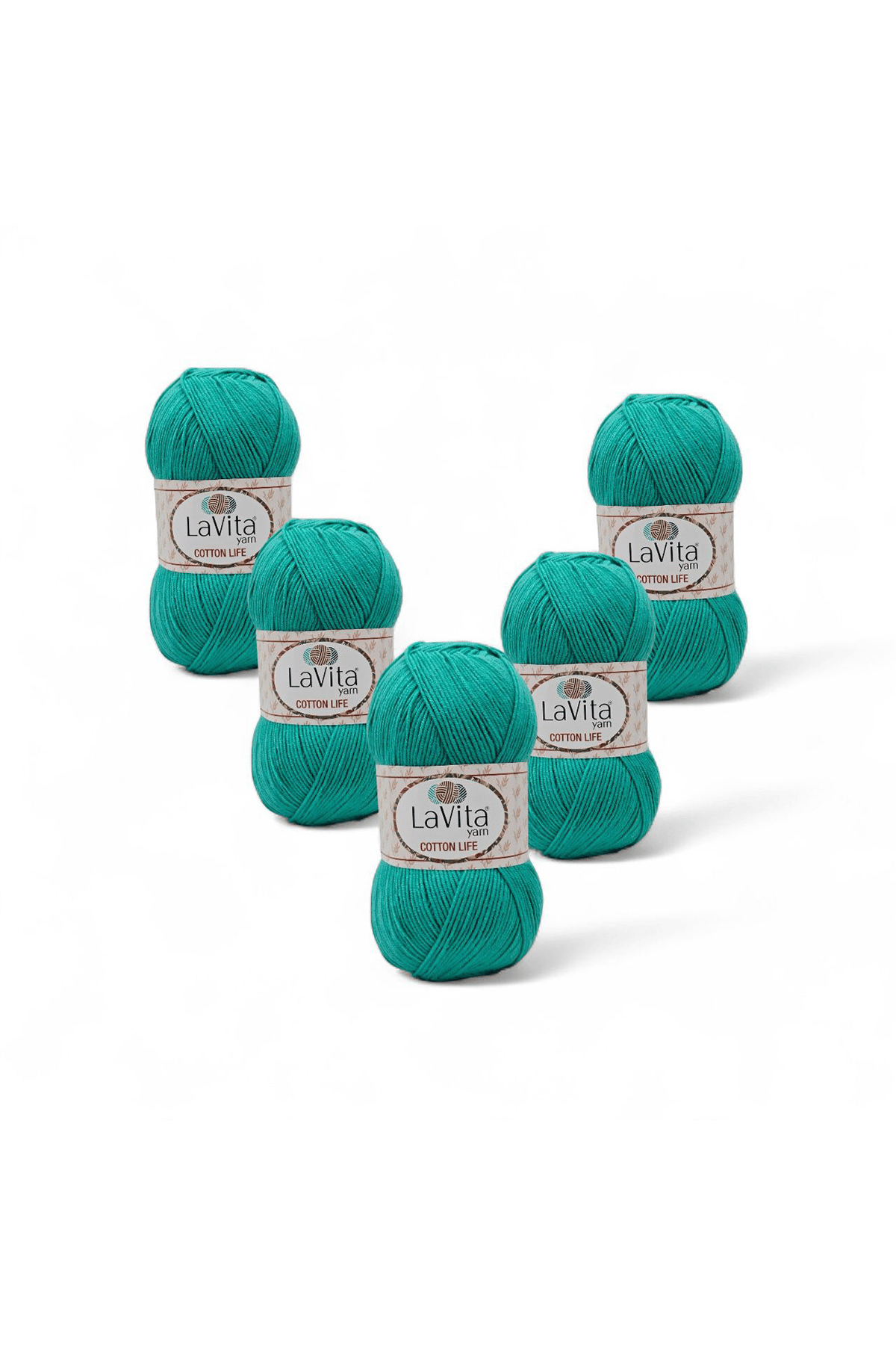 Cotton Life El Örgü İpi %50 Pamuk %50 Akrilik 500gr 5 Adet (8164 Koyu Mi̇nt)
