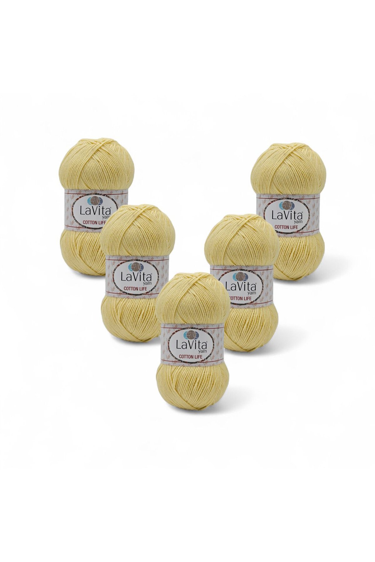 Cotton Life El Örgü İpi %50 Pamuk %50 Akrilik 500gr 5 Adet (2031 Bebe Sari)