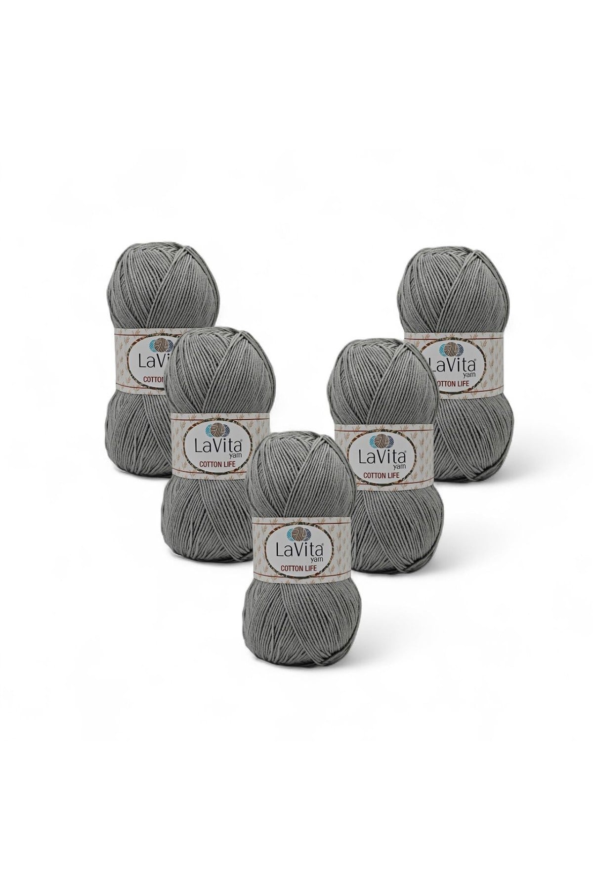 Cotton Life El Örgü İpi %50 Pamuk %50 Akrilik 500gr 5 ADET (6041 GRİ)