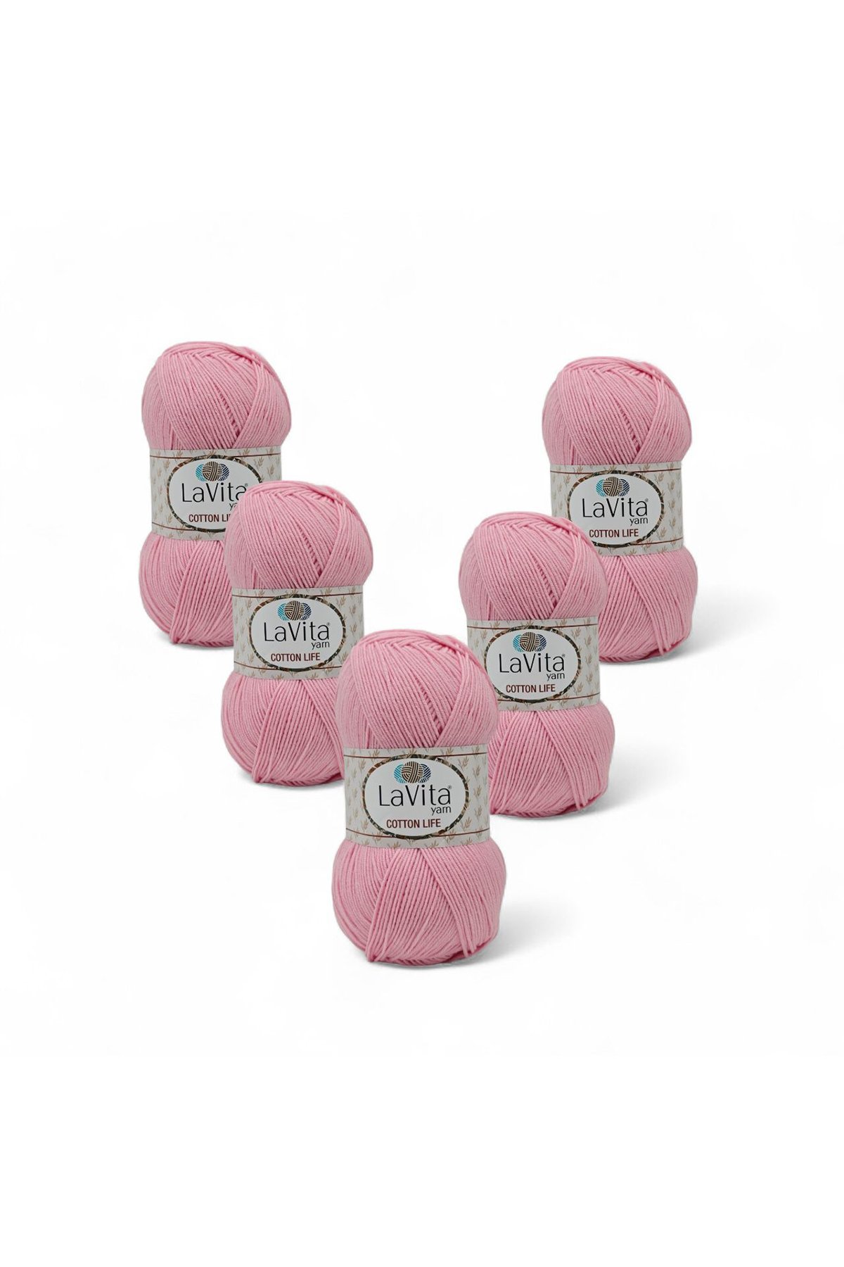 Cotton Life El Örgü İpi %50 Pamuk %50 Akrilik 500gr 5 ADET (4109 BEBE PEMBE)