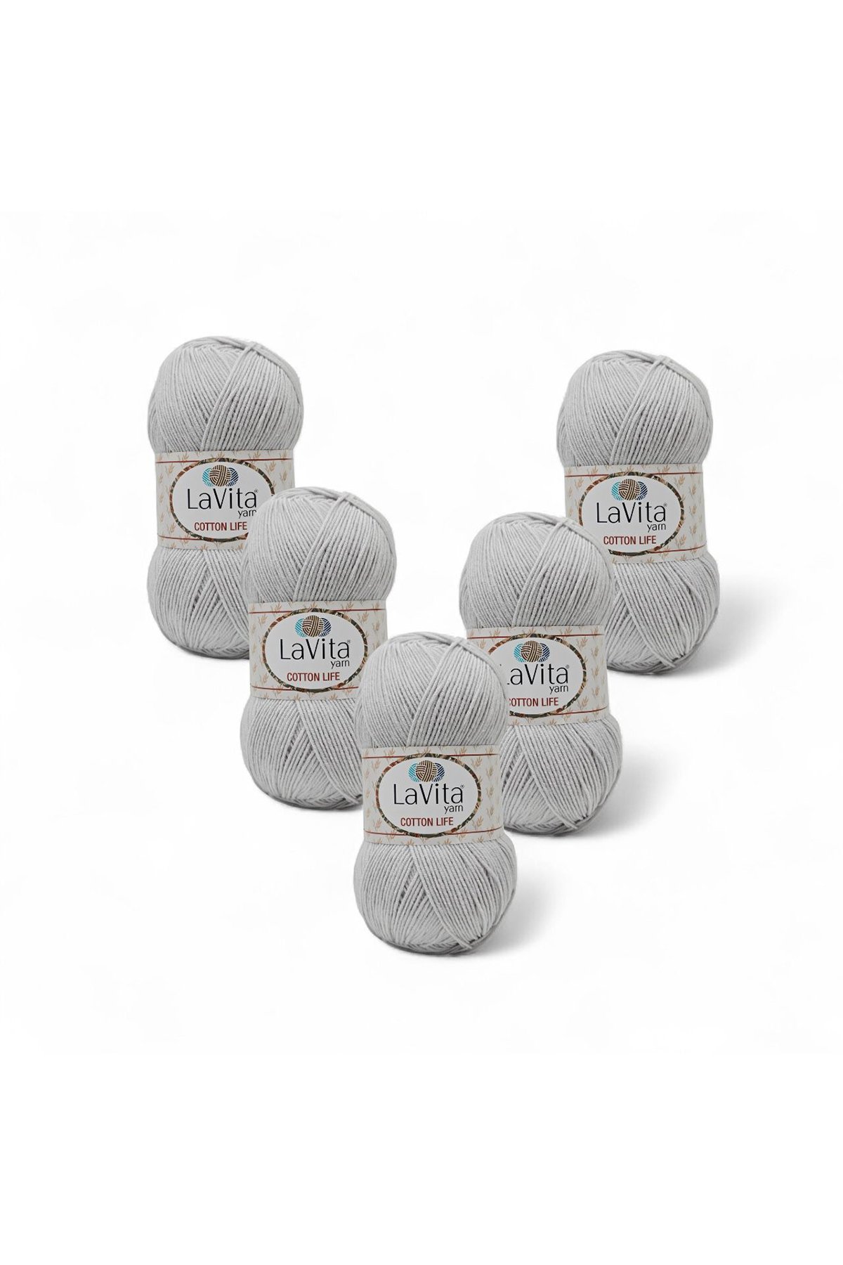 Cotton Life El Örgü İpi %50 Pamuk %50 Akrilik 500gr 5 ADET (6040 AÇIK GRİ)