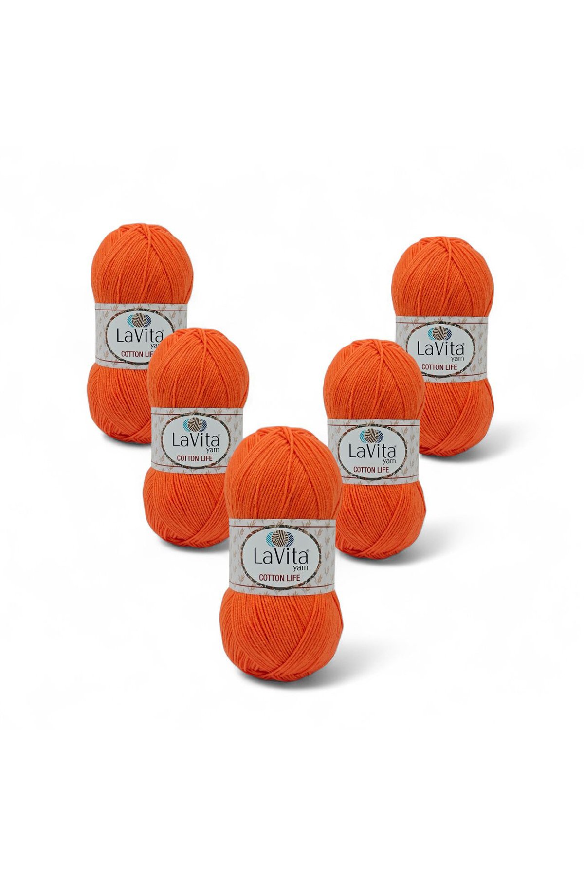 Cotton Life El Örgü İpi %50 Pamuk %50 Akrilik 500gr 5 ADET (2327 TURUNCU)