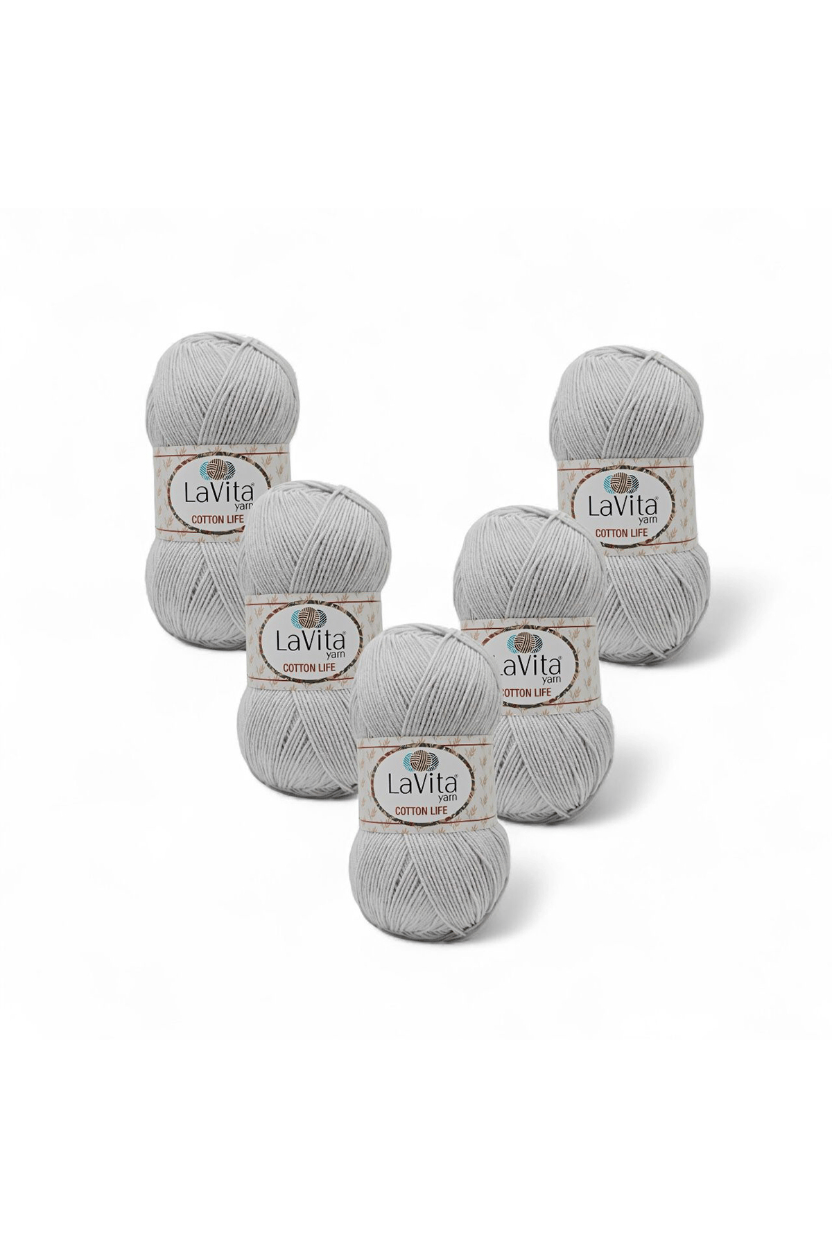 Cotton Life El Örgü İpi %50 Pamuk %50 Akrilik 500gr 5 ADET (6040 AÇIK GRİ)