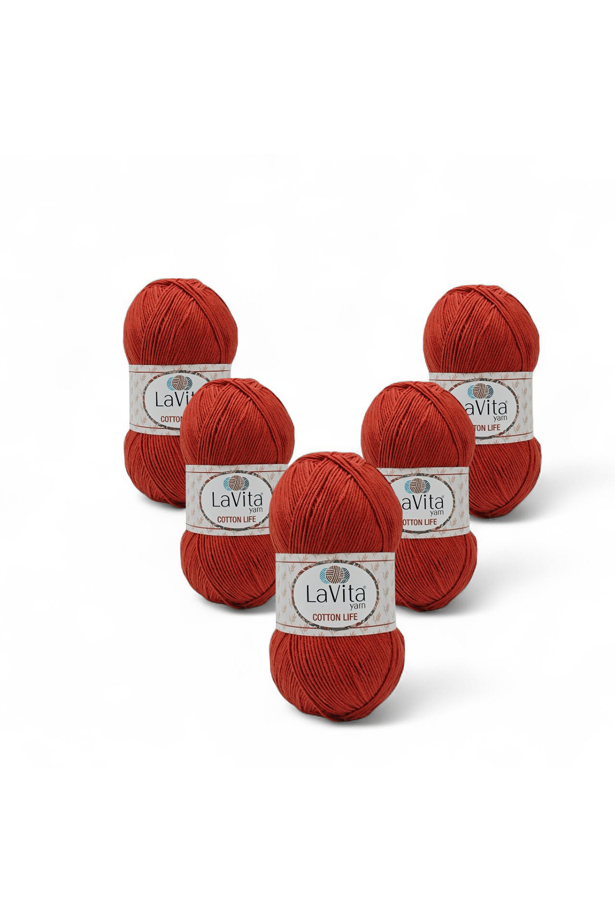 Cotton Life El Örgü İpi %50 Pamuk %50 Akrilik 500gr 5 ADET (3217 KİREMİT)