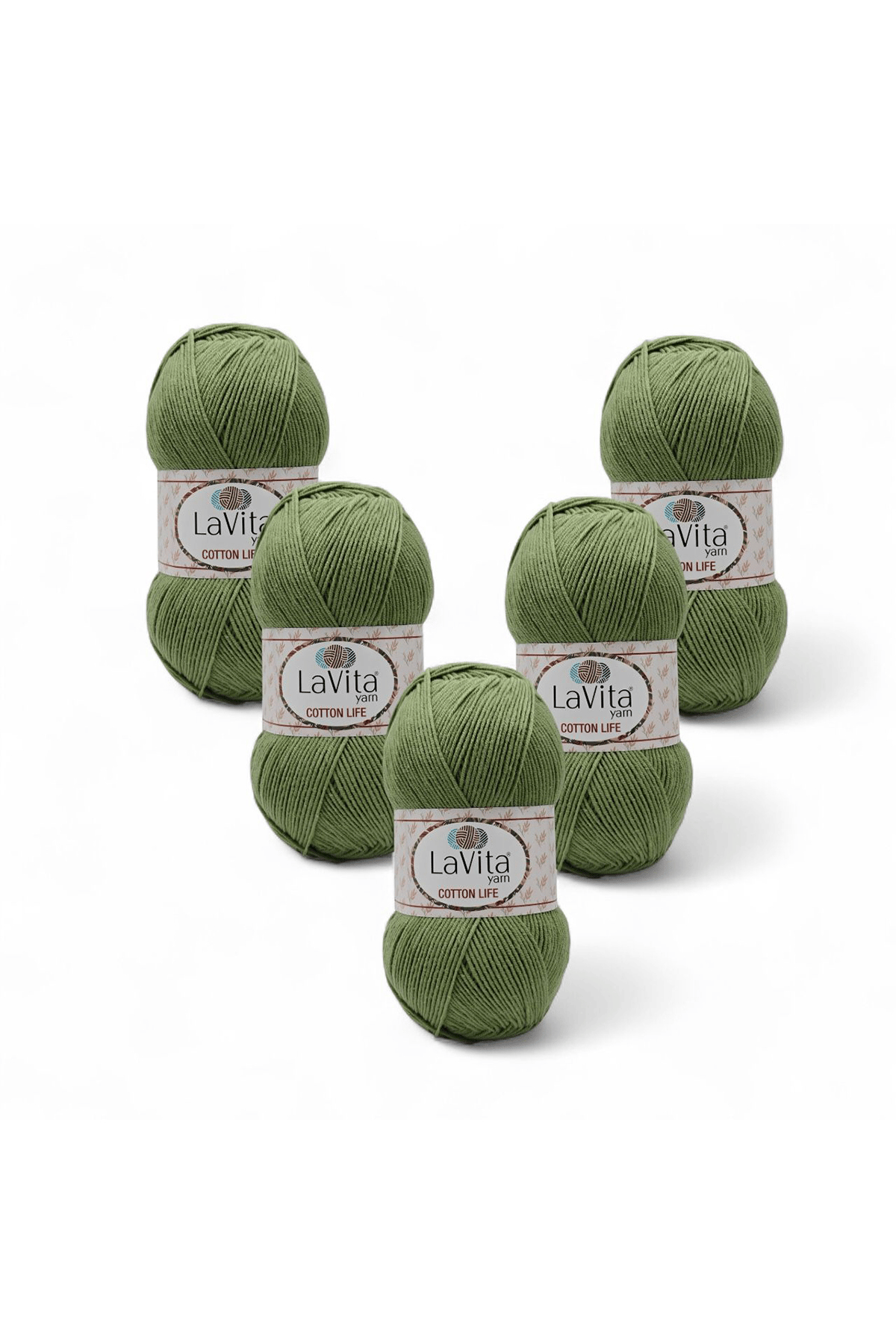 Cotton Life El Örgü İpi %50 Pamuk %50 Akrilik 500gr 5 ADET (8163 AÇIK ÇİMEN)