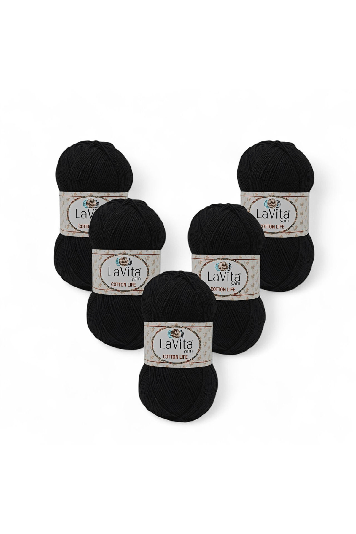 Cotton Life El Örgü İpi %50 Pamuk %50 Akrilik 500gr 5 ADET (6500 SİYAH)