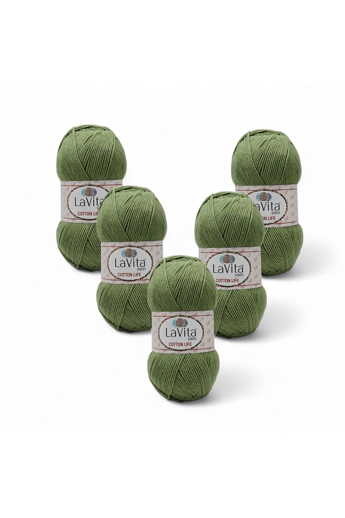 Cotton Life El Örgü İpi %50 Pamuk %50 Akrilik 500gr 5 ADET (8163 AÇIK ÇİMEN)