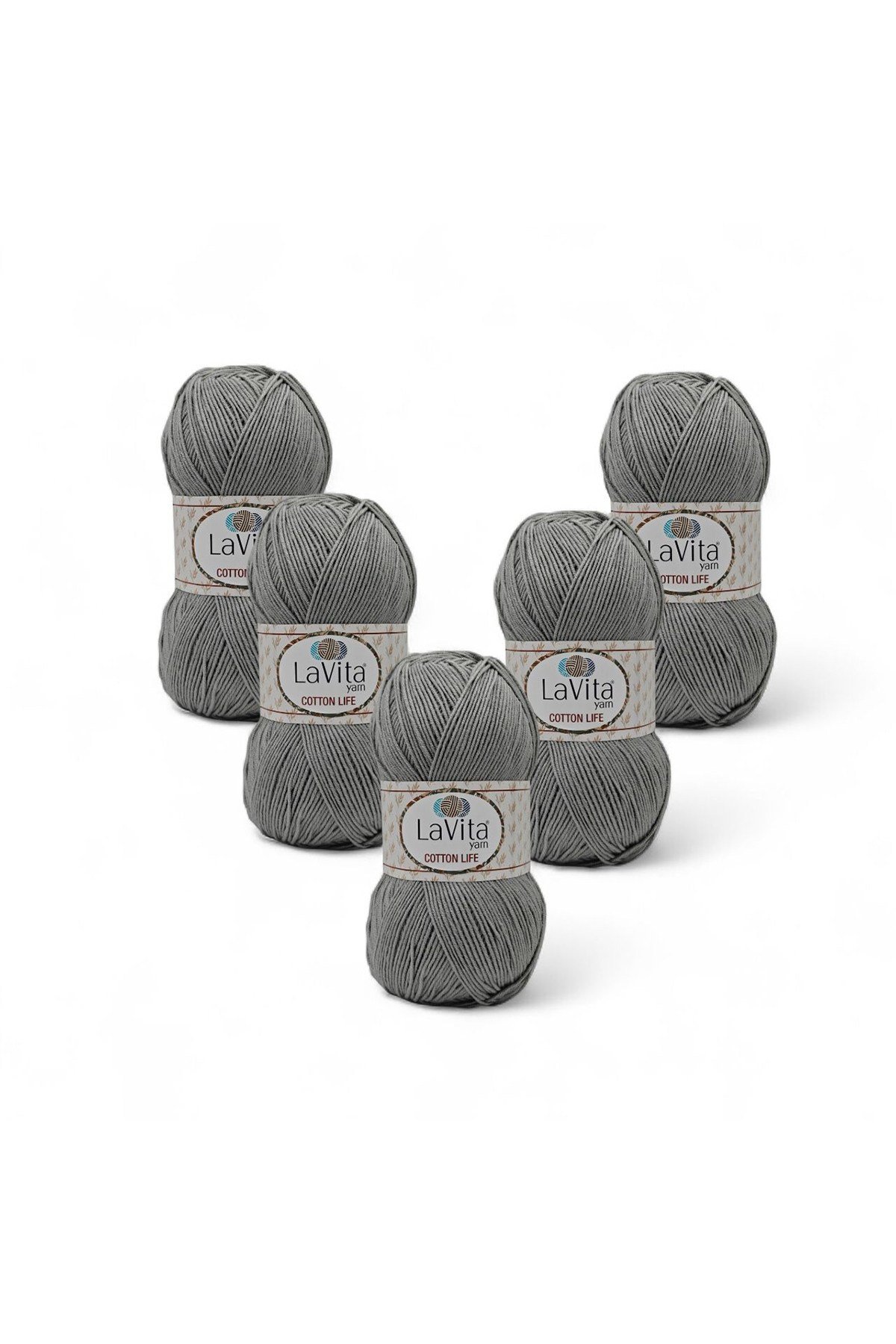 Cotton Life El Örgü İpi %50 Pamuk %50 Akrilik 500gr 5 ADET (6041 GRİ)