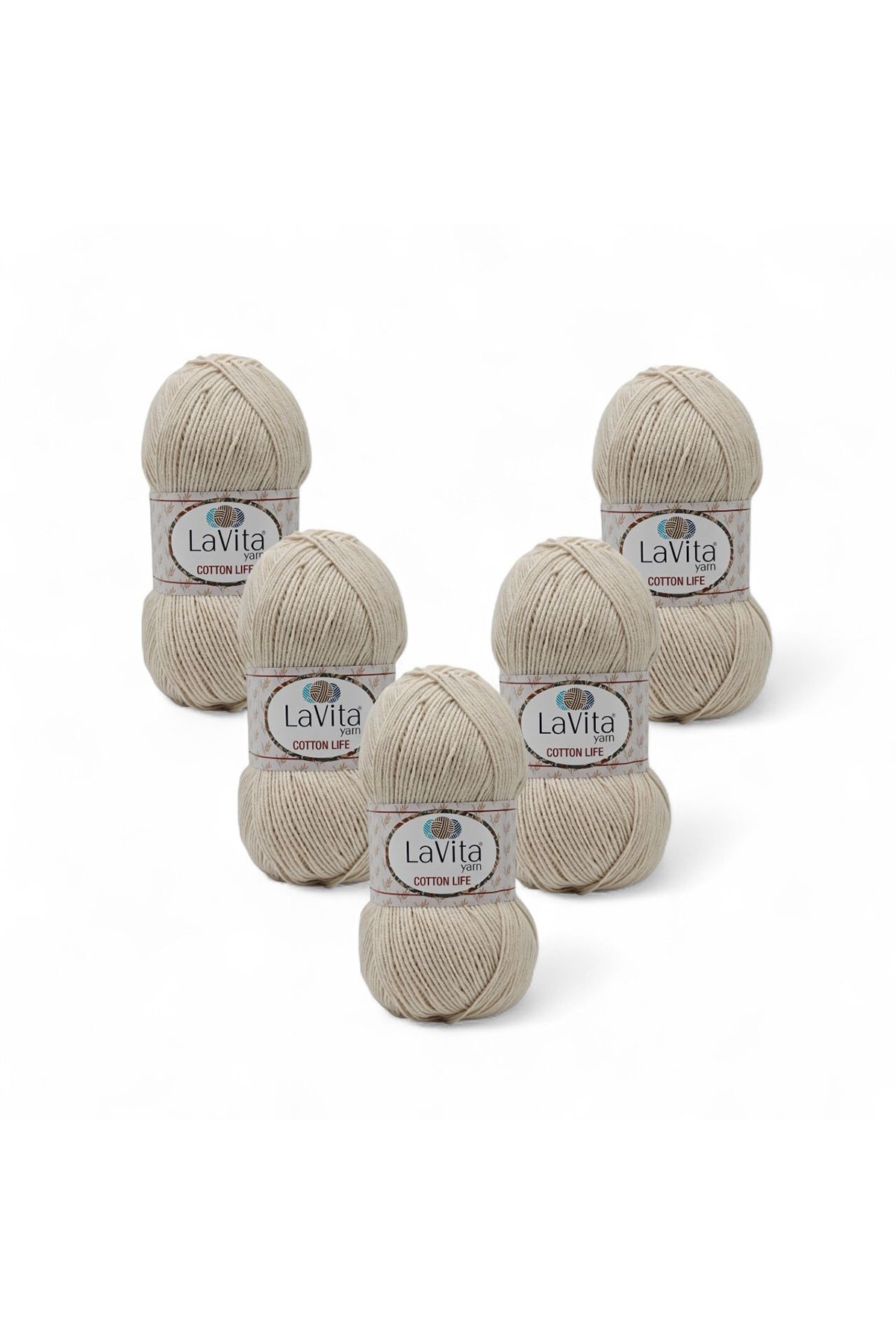 Cotton Life El Örgü İpi %50 Pamuk %50 Akrilik 500gr 5 ADET (1066 KREM)