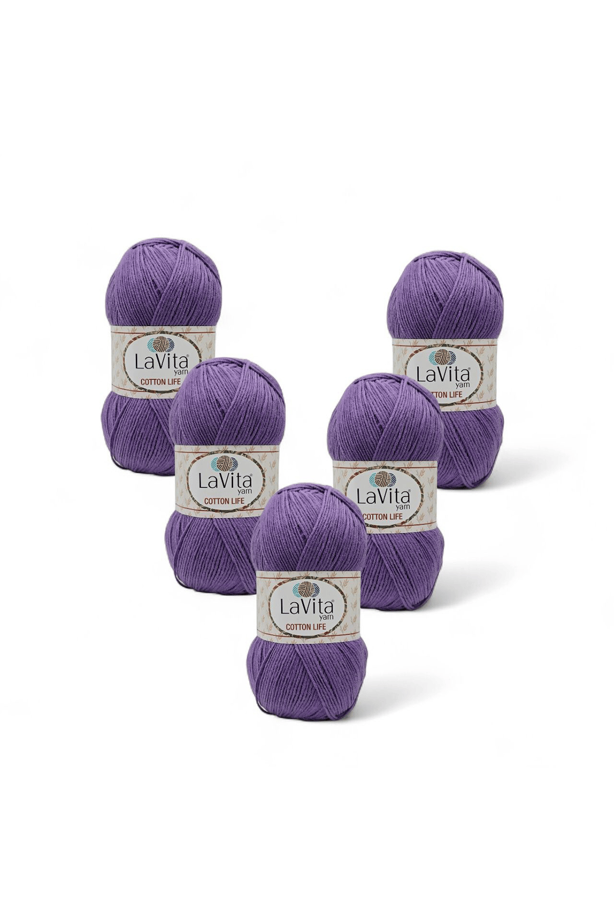 Cotton Life El Örgü İpi %50 Pamuk %50 Akrilik 500gr 5 ADET (4164 MOR)