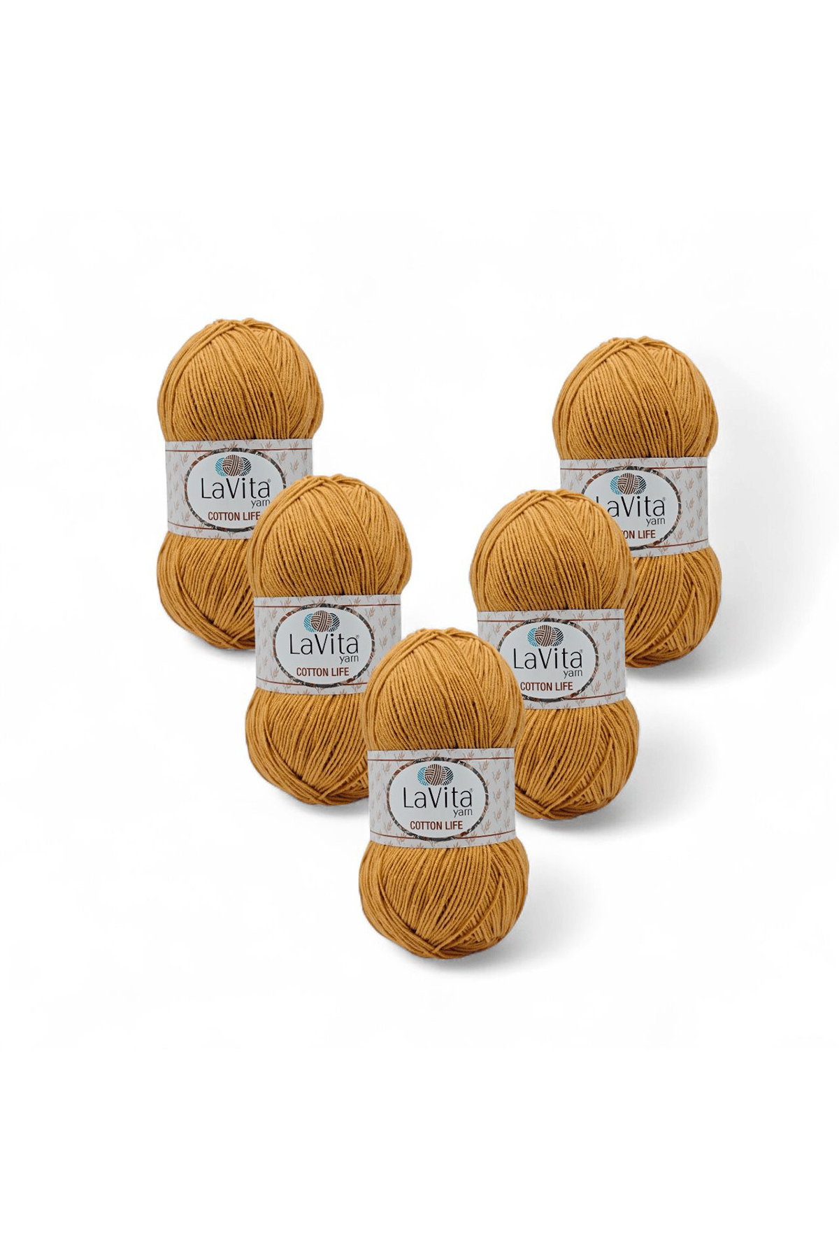 Cotton Life El Örgü İpi %50 Pamuk %50 Akrilik 500gr 5 ADET (2034 HARDAL)