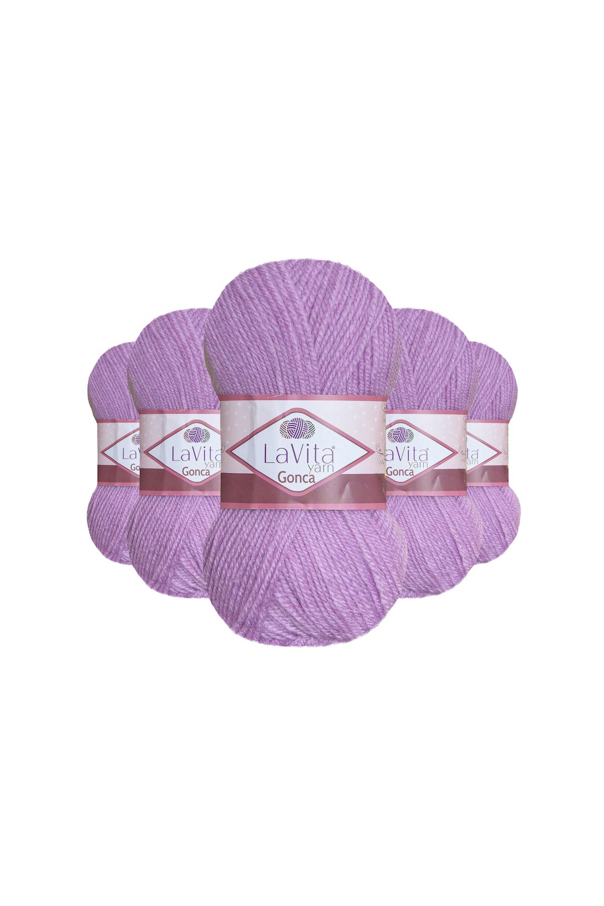 Gonca El Örgü İpi %100 Akrilik 500gr 5 ADET (4116 LAVANTA PEMBE)