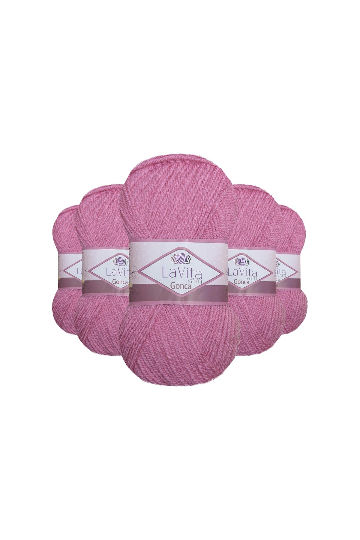 Gonca El Örgü İpi %100 Akrilik 500gr 5 ADET (4025 GÜL PEMBE)
