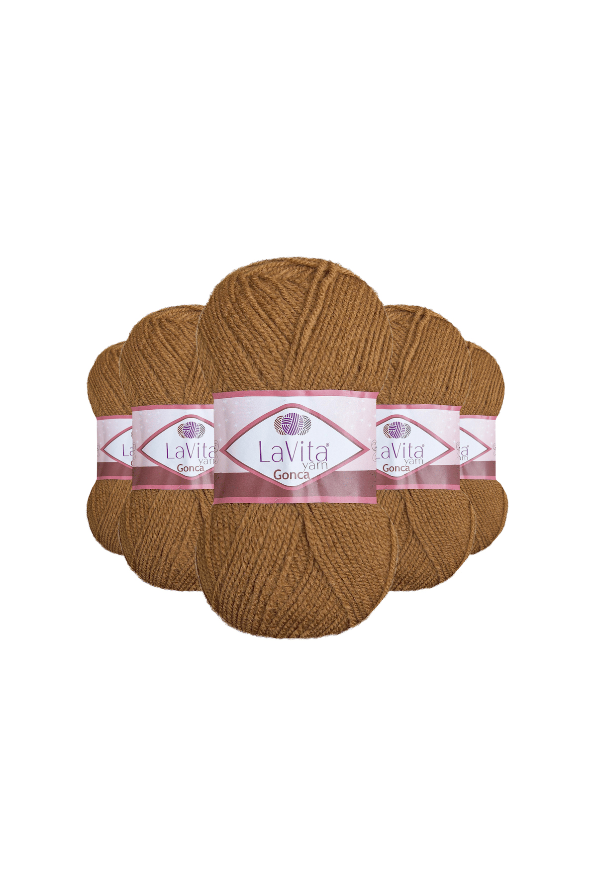 Gonca El Örgü İpi %100 Akrilik 500gr 5 ADET (7211 SÜT KAHVE)