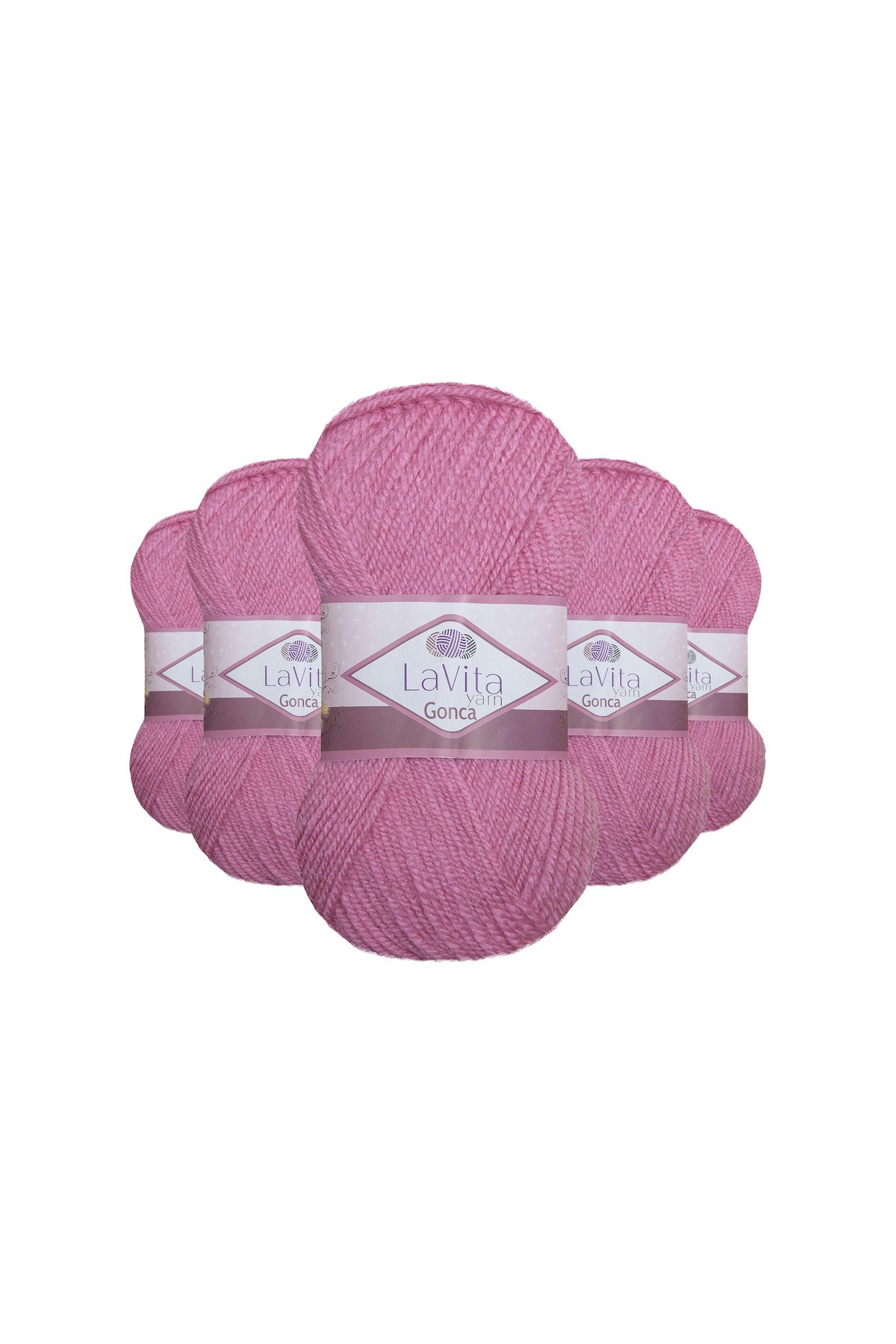 Gonca El Örgü İpi %100 Akrilik 500gr 5 ADET (4025 GÜL PEMBE)