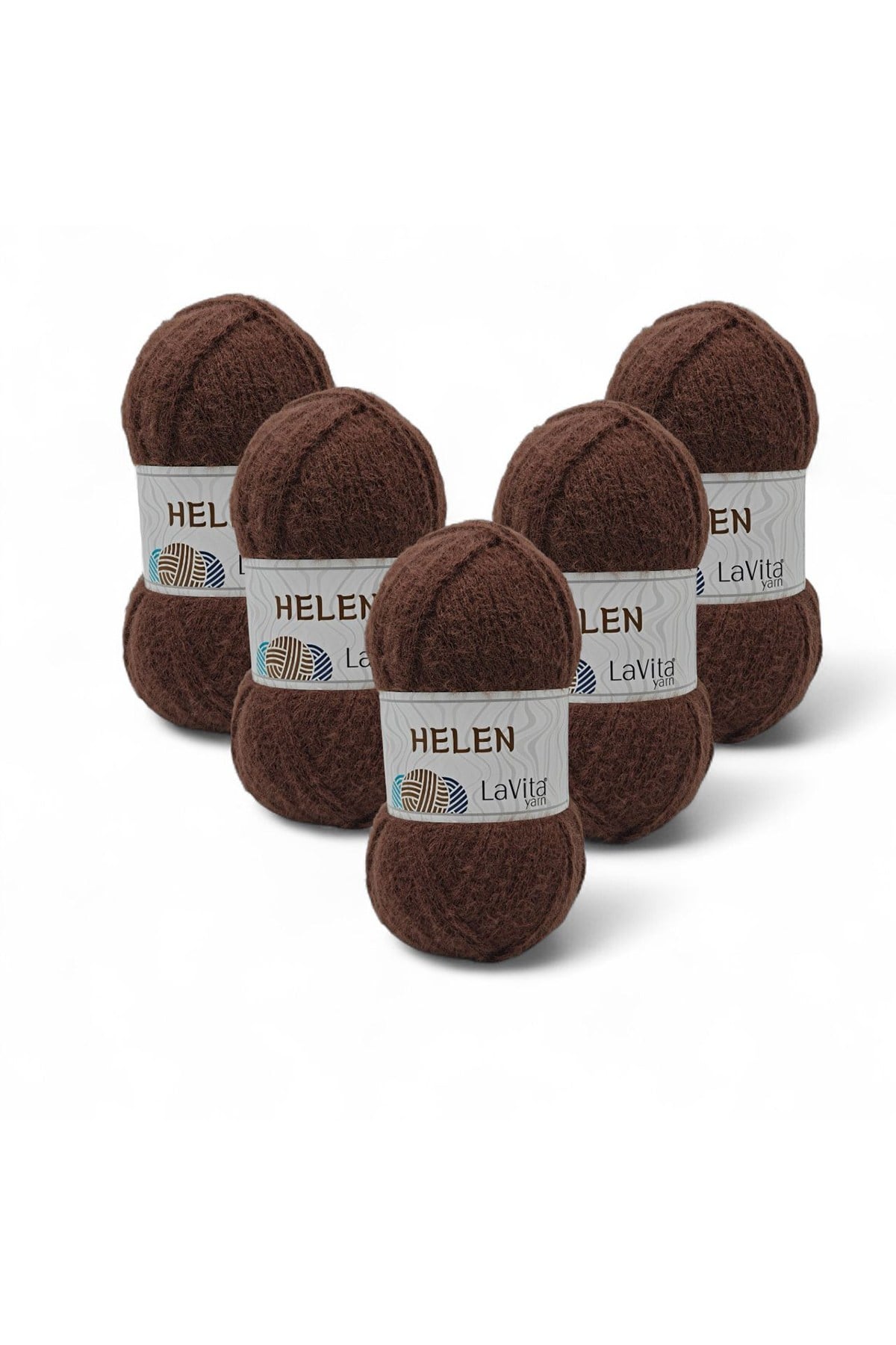 Helen El Örgü İpi %100 Exclusive Polyamid 500gr 5 ADET (9681 KAHVE)