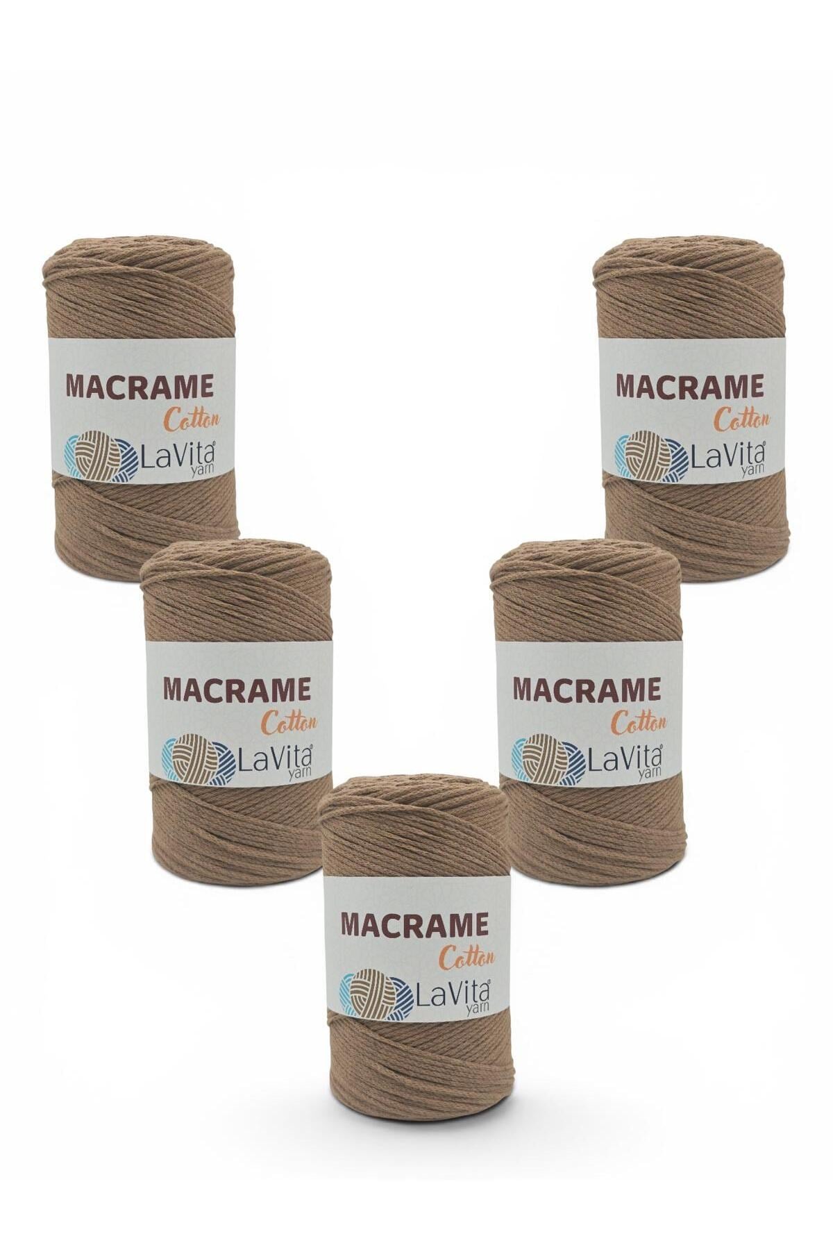 LaVita Macrame Cotton El Örgü İpi %100 Polyester 1 KİLOGRAM 4 ADET (5 HARDAL
