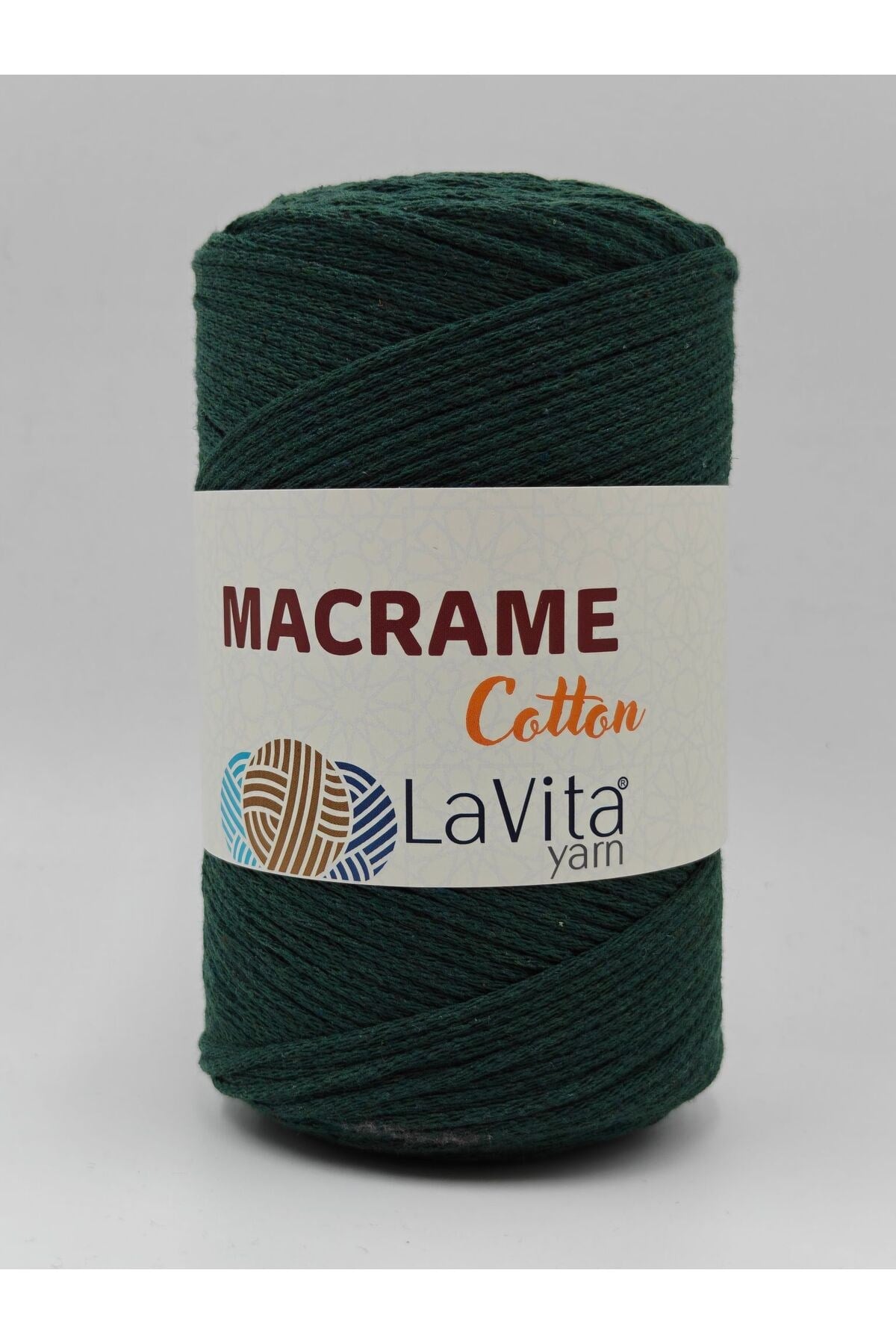 LaVita Macrame Cotton El Örgü İpi %100 Polyester 250gr (15 NEFTİ YEŞİL)